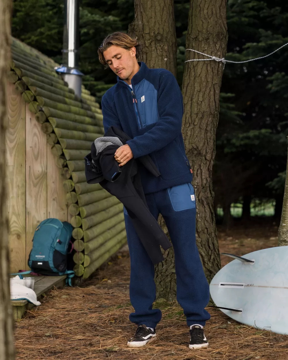 Pantaloni Jogger Confortevoli Floris van Bommel - Pile Sherpa Rigenerato da Materiali Ecologici, Design Fuori Rete per Stile Sostenibile