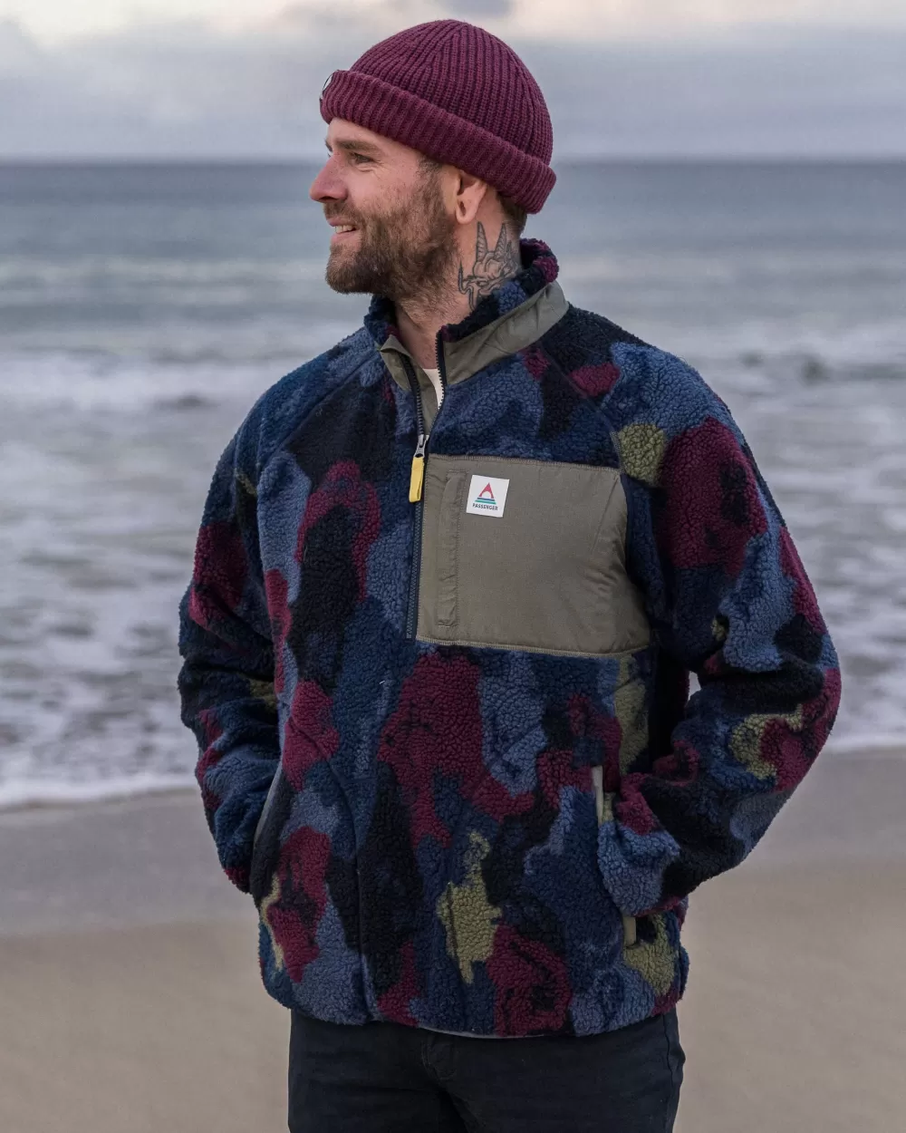 Maglione Termico Sherpa Riciclato per Escursioni - Mezza Zip Confortevole by Passenger