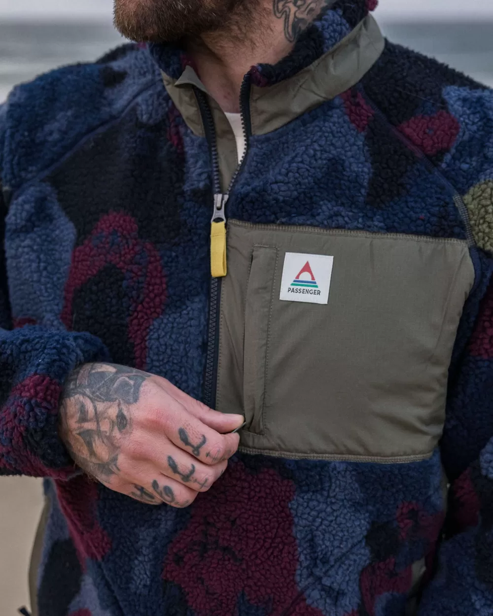 Maglione Termico Sherpa Riciclato per Escursioni - Mezza Zip Confortevole by Passenger