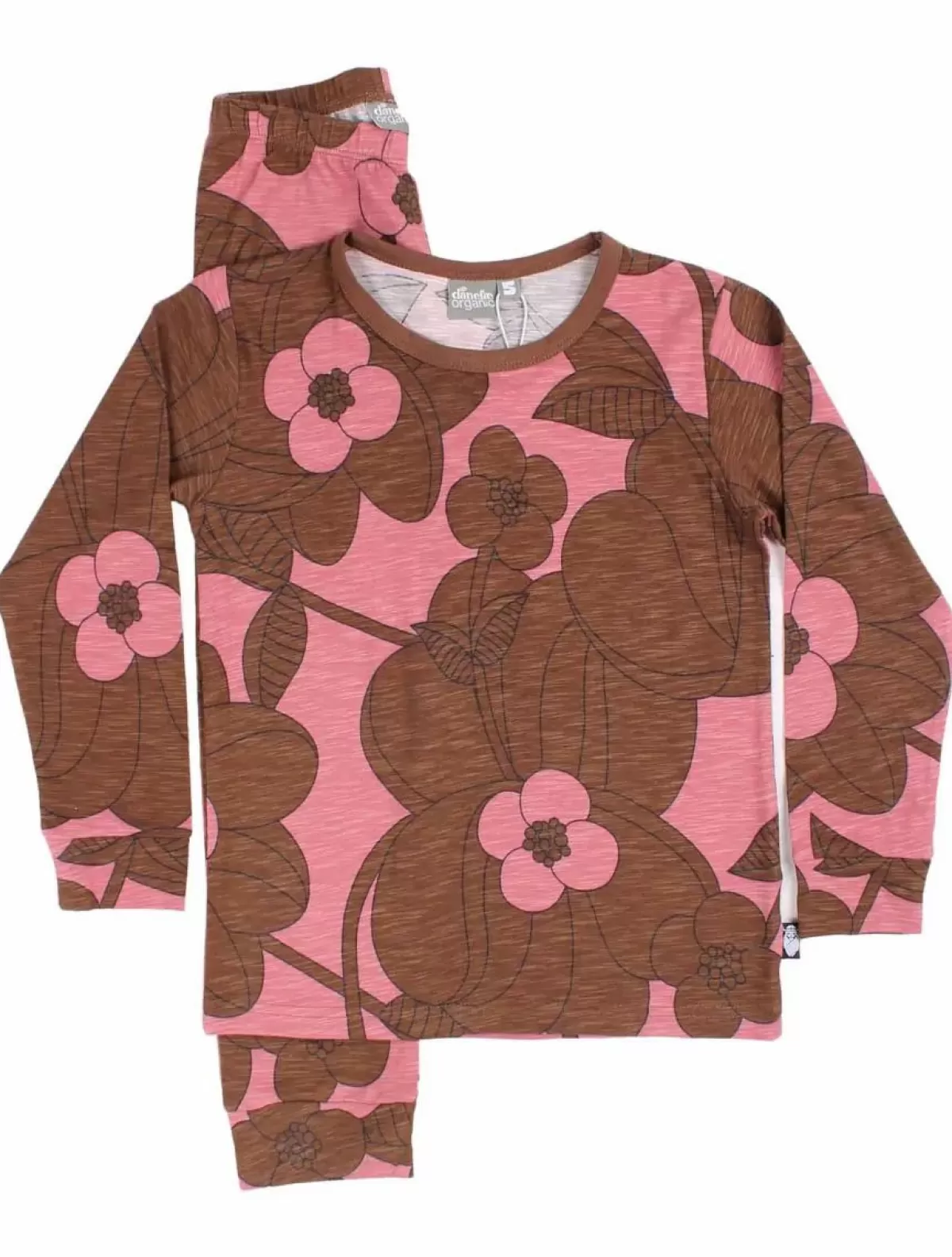 Set Notte Completo Danefæ Organic - Elegante Blu Scuro con Motivi Floreali e Accenti Marrone Sabbia, Confortevole per la Cameretta dei Bambini