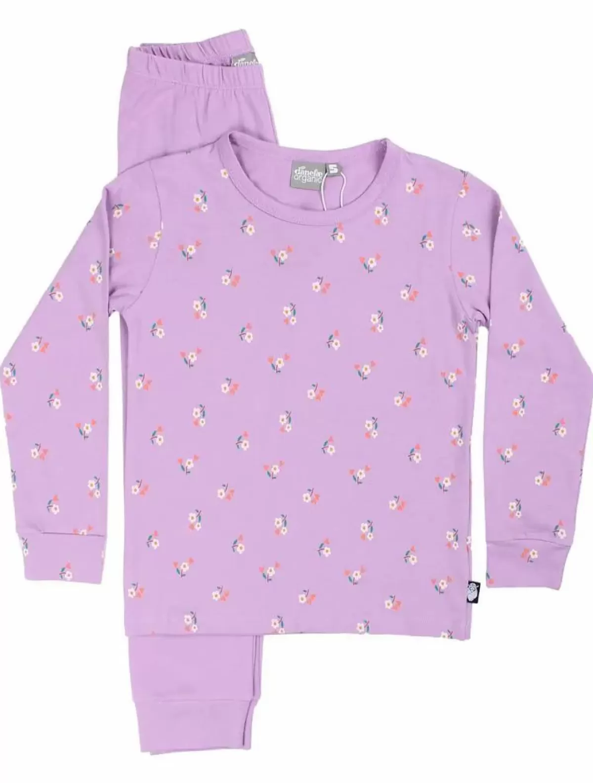 Set Notturno Danedvale per Bimbi - Confezione Morbida Viola con Fiorellini Biologici Danefà