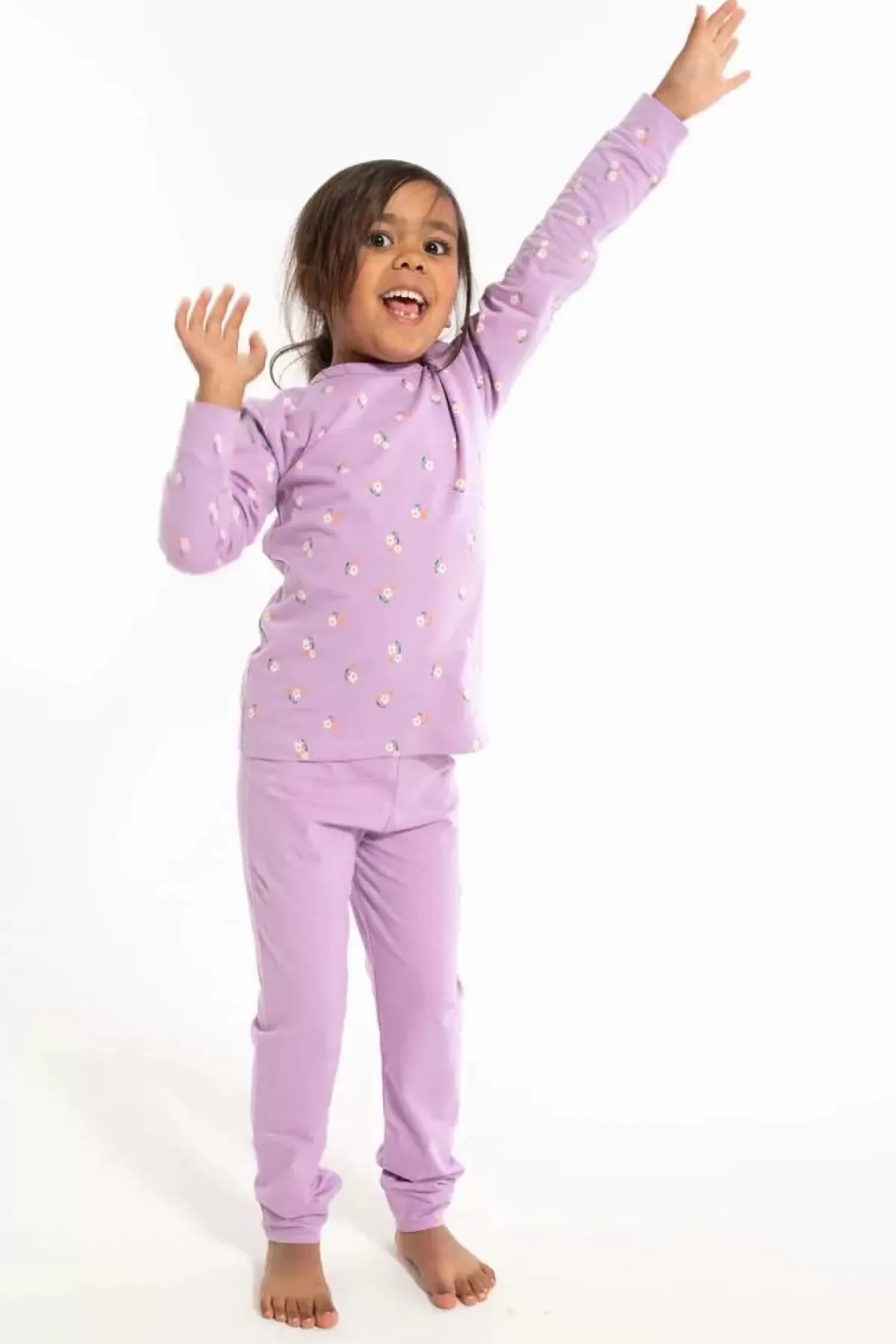 Set Notturno Danedvale per Bimbi - Confezione Morbida Viola con Fiorellini Biologici Danefà