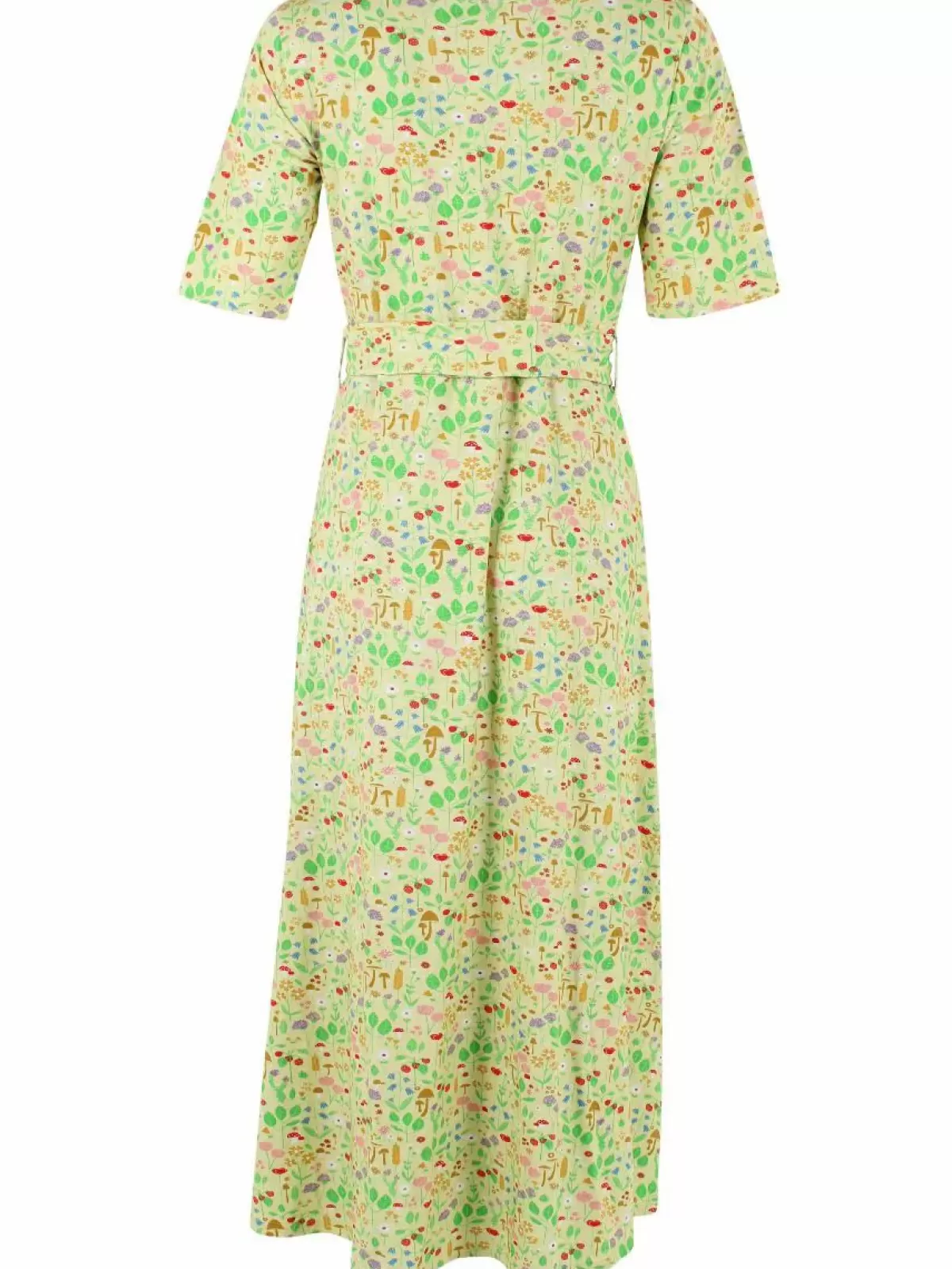 Vestito in Tessuto Jersey Ruvido Daneflora - Modello Floreale in Giallo Crema by Dame Danefæ Biologico