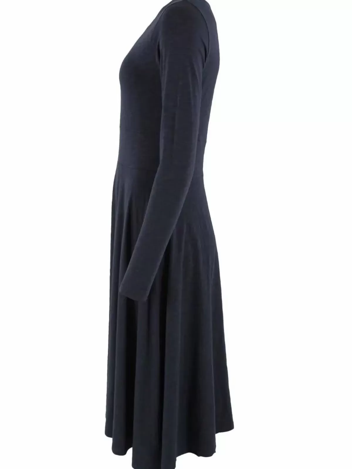 Abito Elegante in Viscosa Biologica Danesigrid - Blu Notte Confezionato a Mano 

（：，