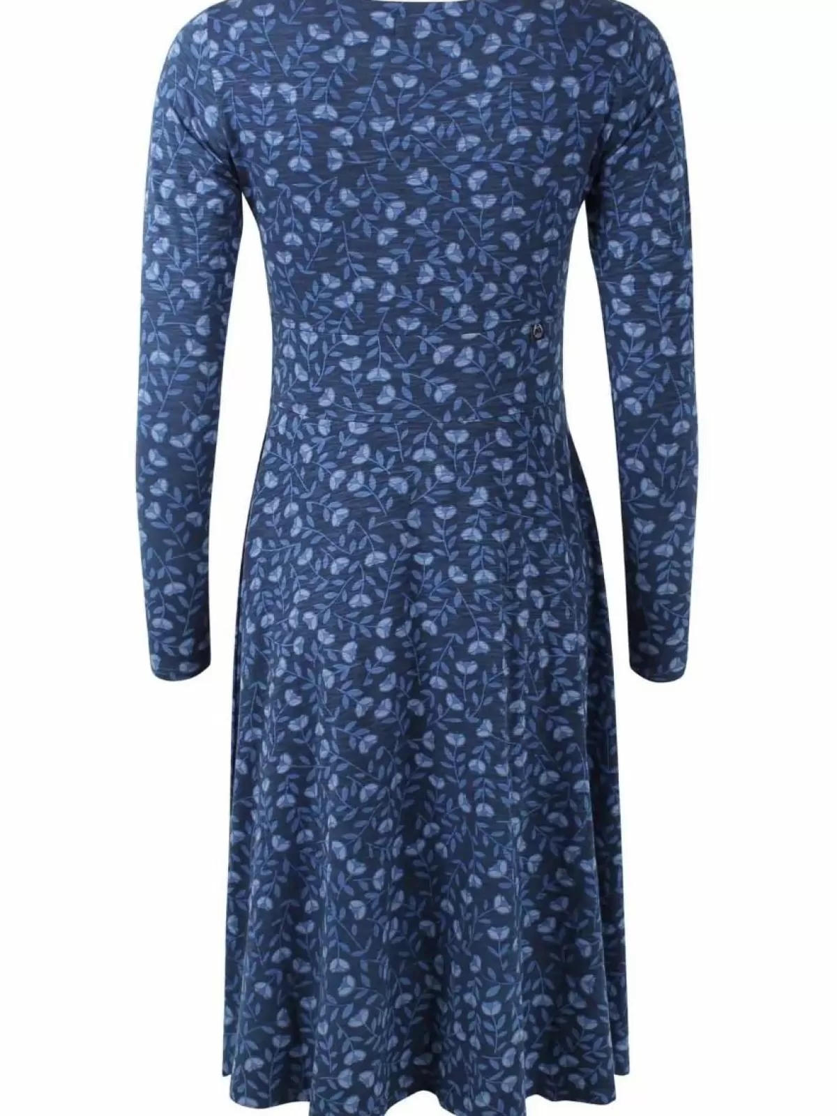 Dame Danefæ - Abito Elegante in Viscosa Organica, Modello Danesigrid Blu Marino Ghiacciato con Stampa Floreale