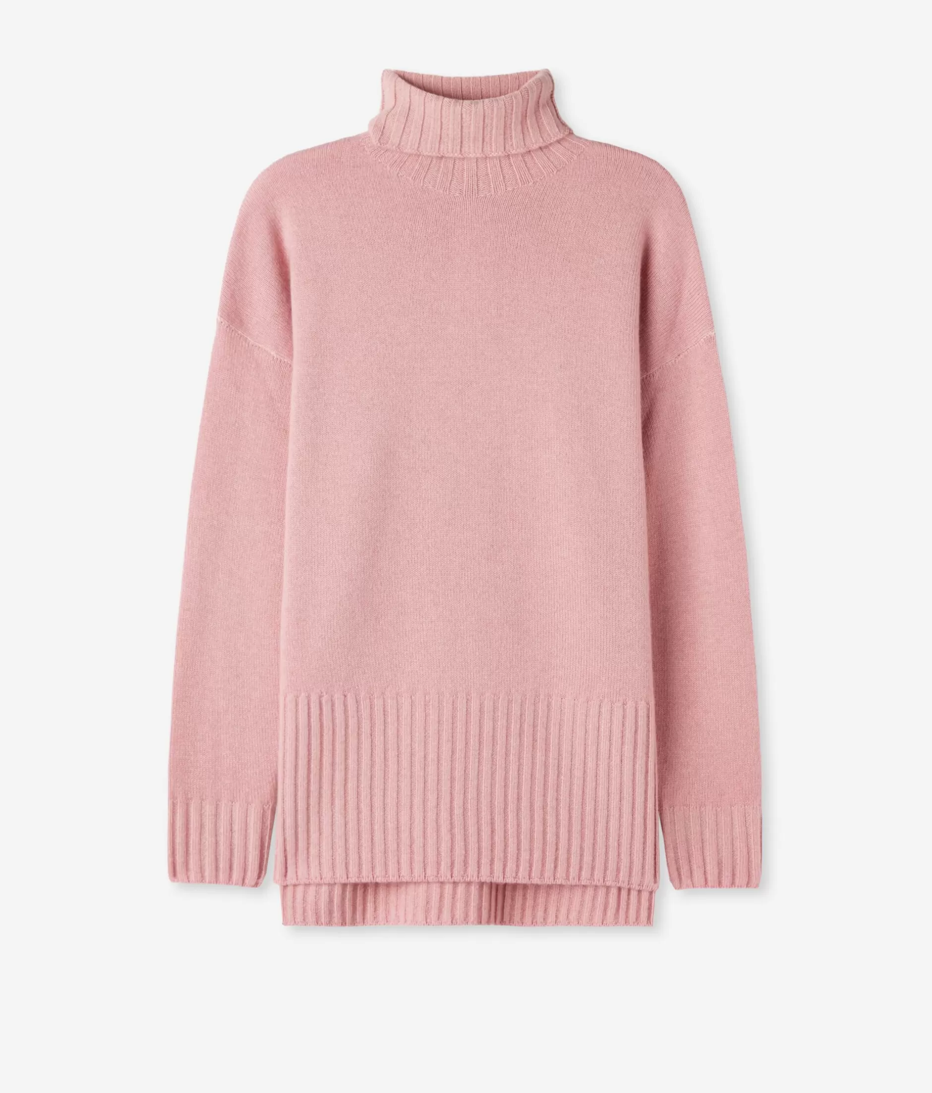 Falconeri Maglione Dolcevita Oversize in Morbido Cashmere - Tonalità Rosa Pallido con Tintura Tessuto Rosa Confetto (Modello 8943) - Offerta Imperdibile per Look Autunno/Inverno