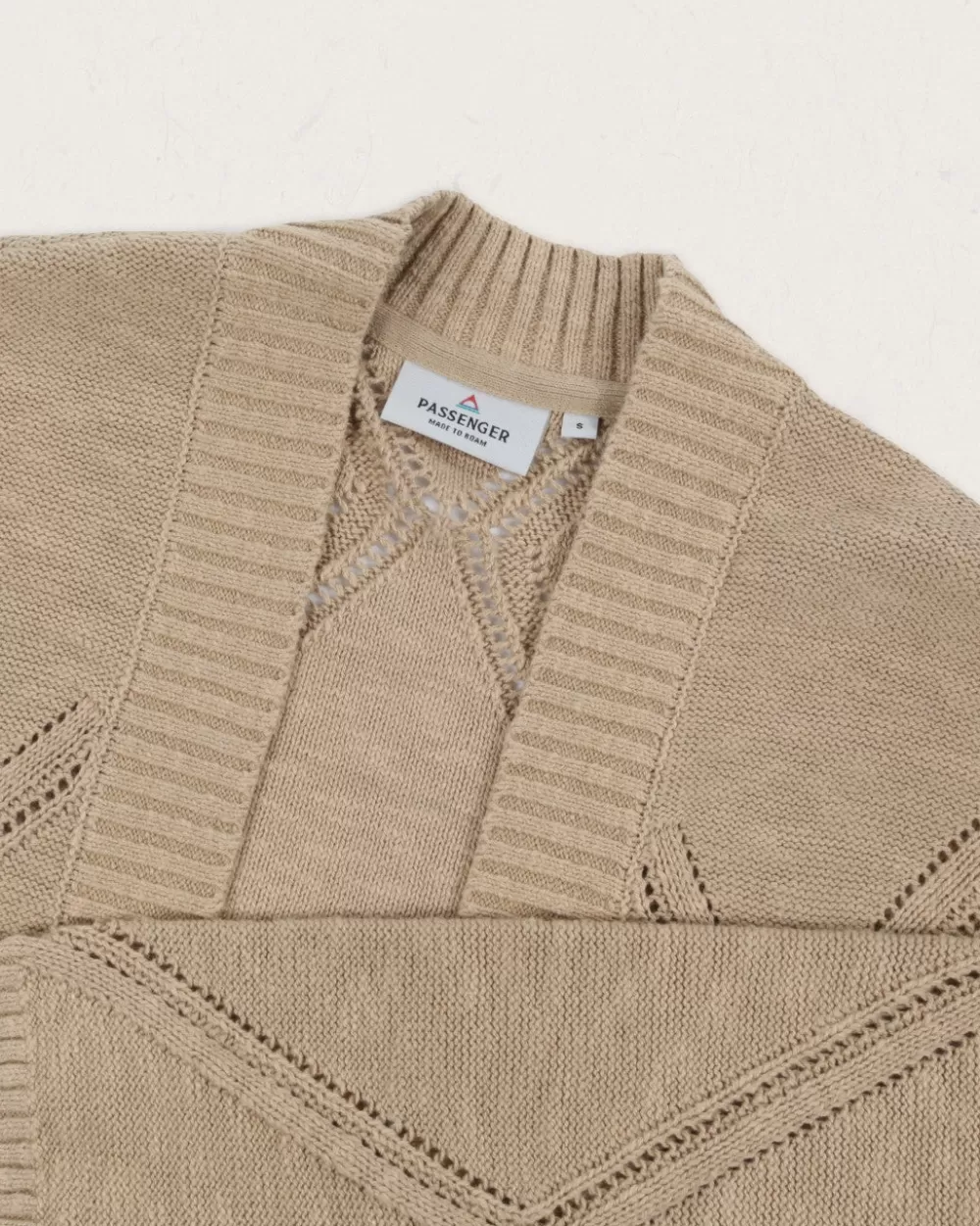 Cardigan femminile in cotone biologico con motivo palma - Linea Passenger