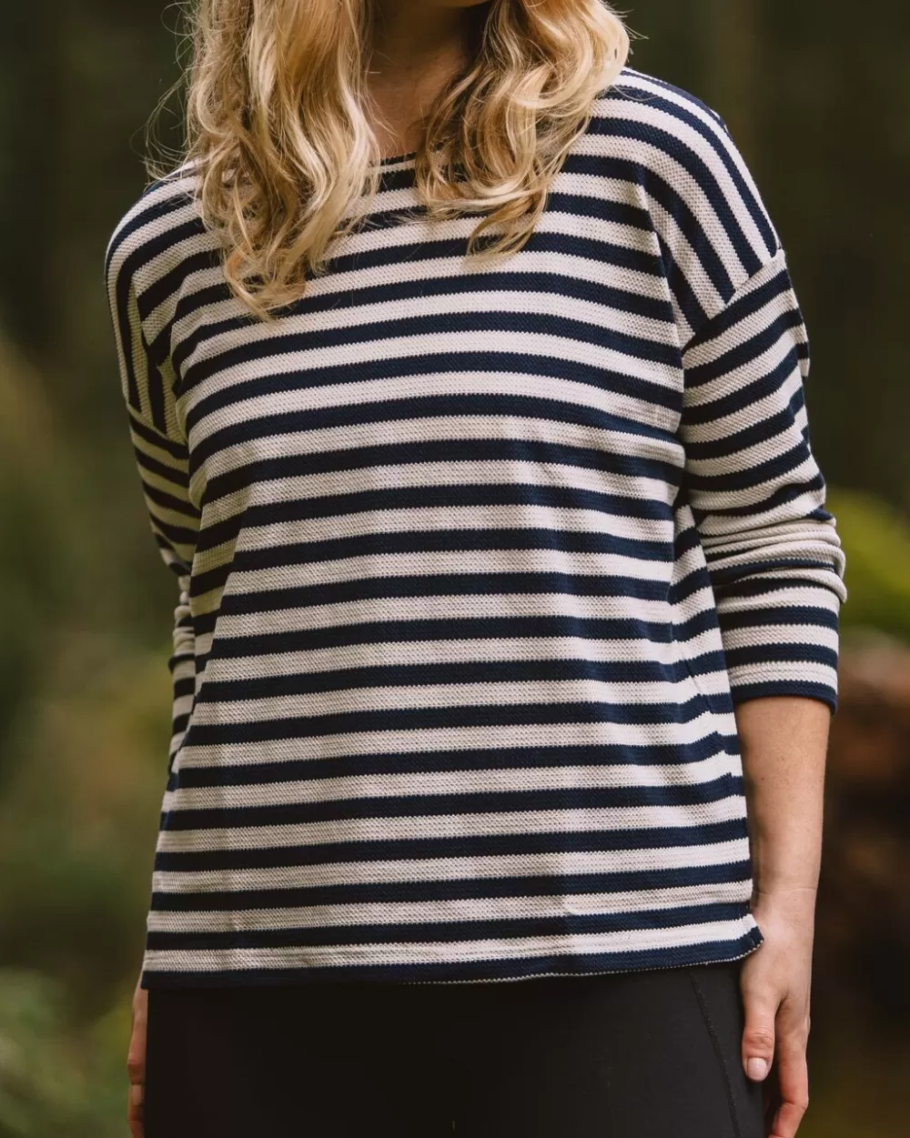 Maglietta Manica Lunga Donna Passenger con Righe Panoramiche - Stile Casual Versatile