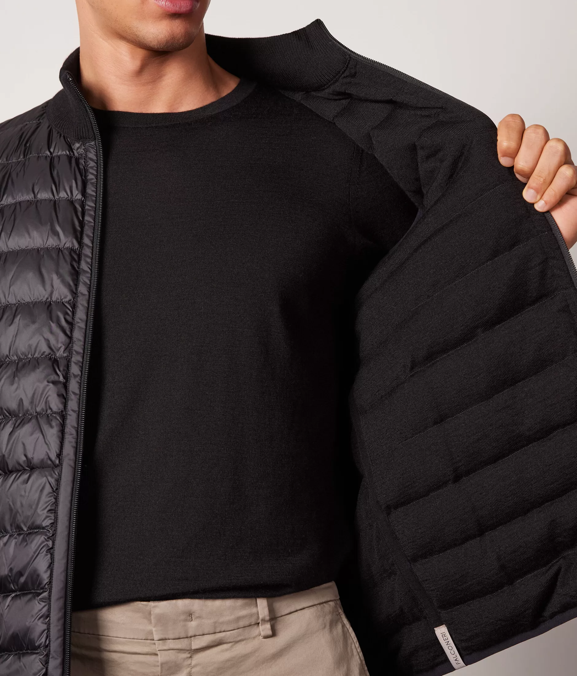 Falconeri Giubbino Reversibile Cashmere e Piumino - Imbottitura Premium Nero Cod.9107 Edizione Limitata