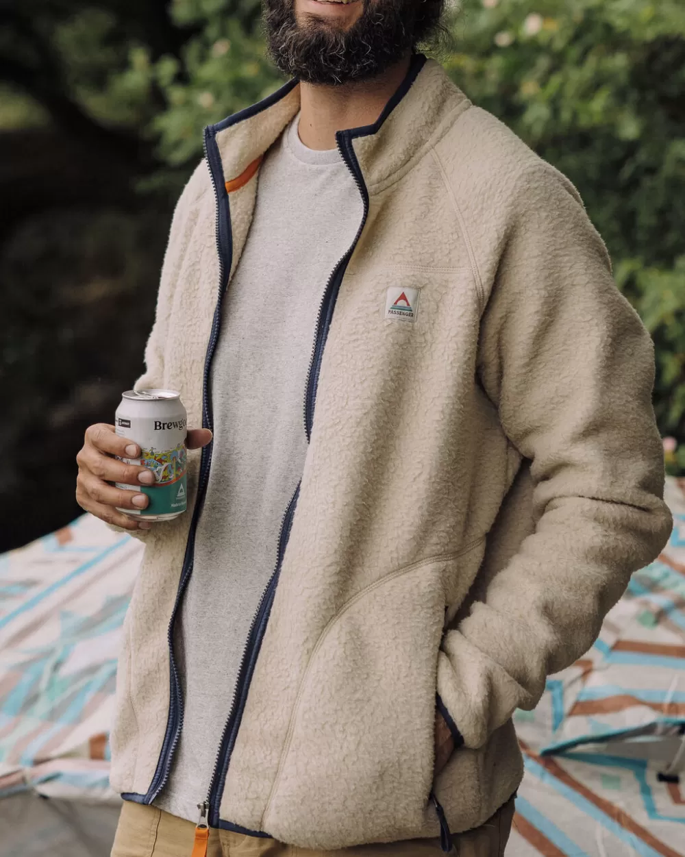 Passenger Tripper - Giacca in Pile Sherpa Riciclato con Cerniera Integrale, Design Casual e Avvolgente