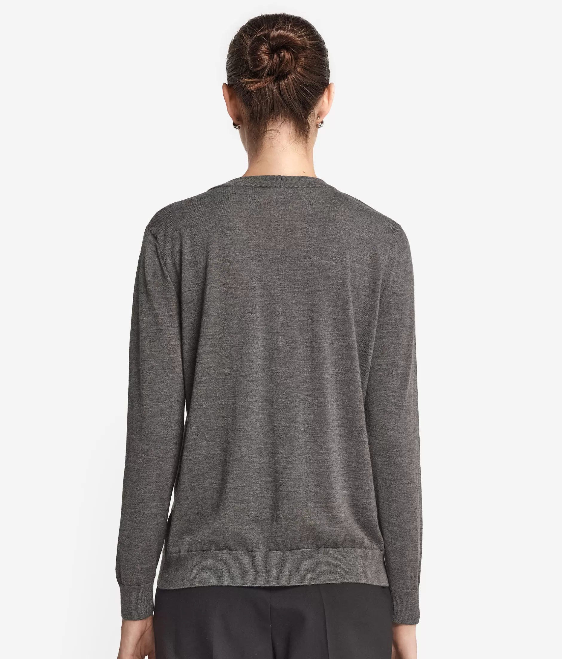 Falconeri Maglione in Cashmere Superfine con Scollo Tondo - Grigio Antracite Mélange, Mod. 9108 (Offerta Limitata)