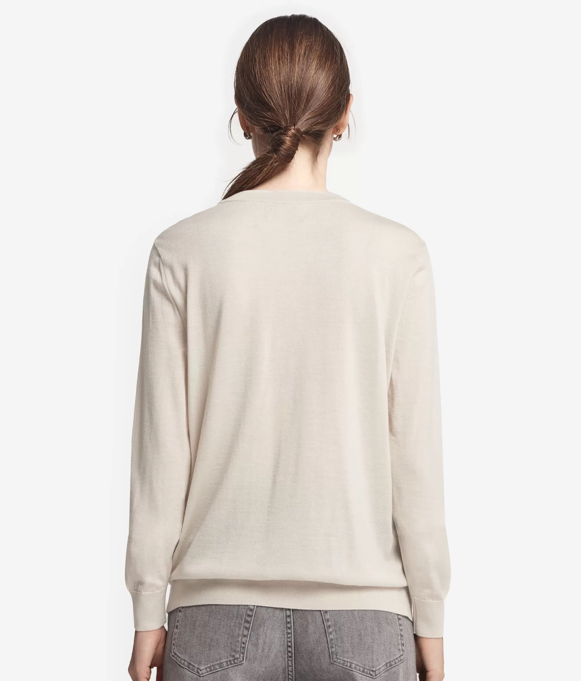 Maglione Falconeri in Cashmere Superfine Girocollo - Tonalità Avorio e Alabastro Chiaro, Confortevole e Lusso Accessibile