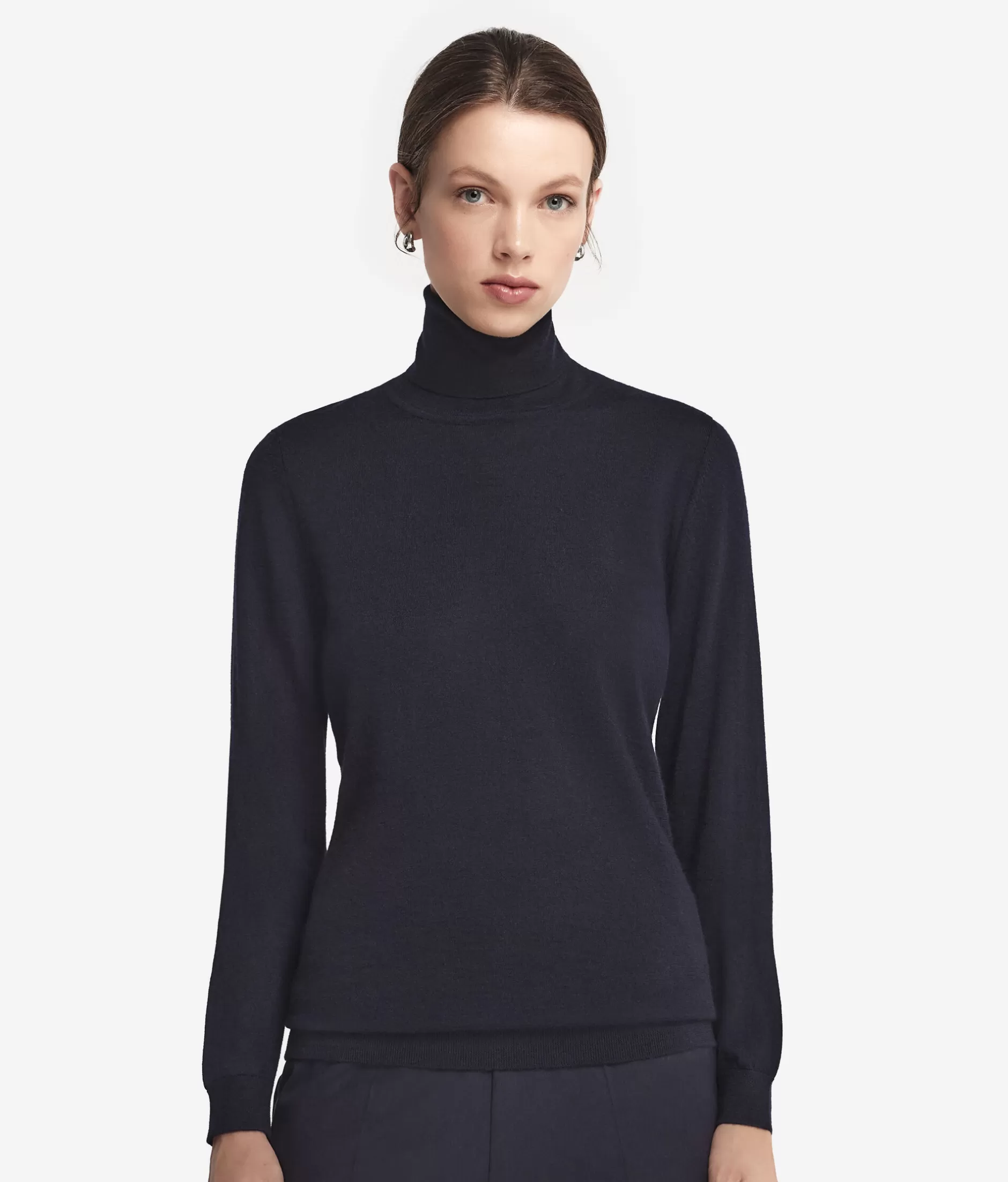 Falconeri Dolcevita in Cashmere Superfine - Blu Navy Classico, Morbido Confortevole per Autunno/Inverno