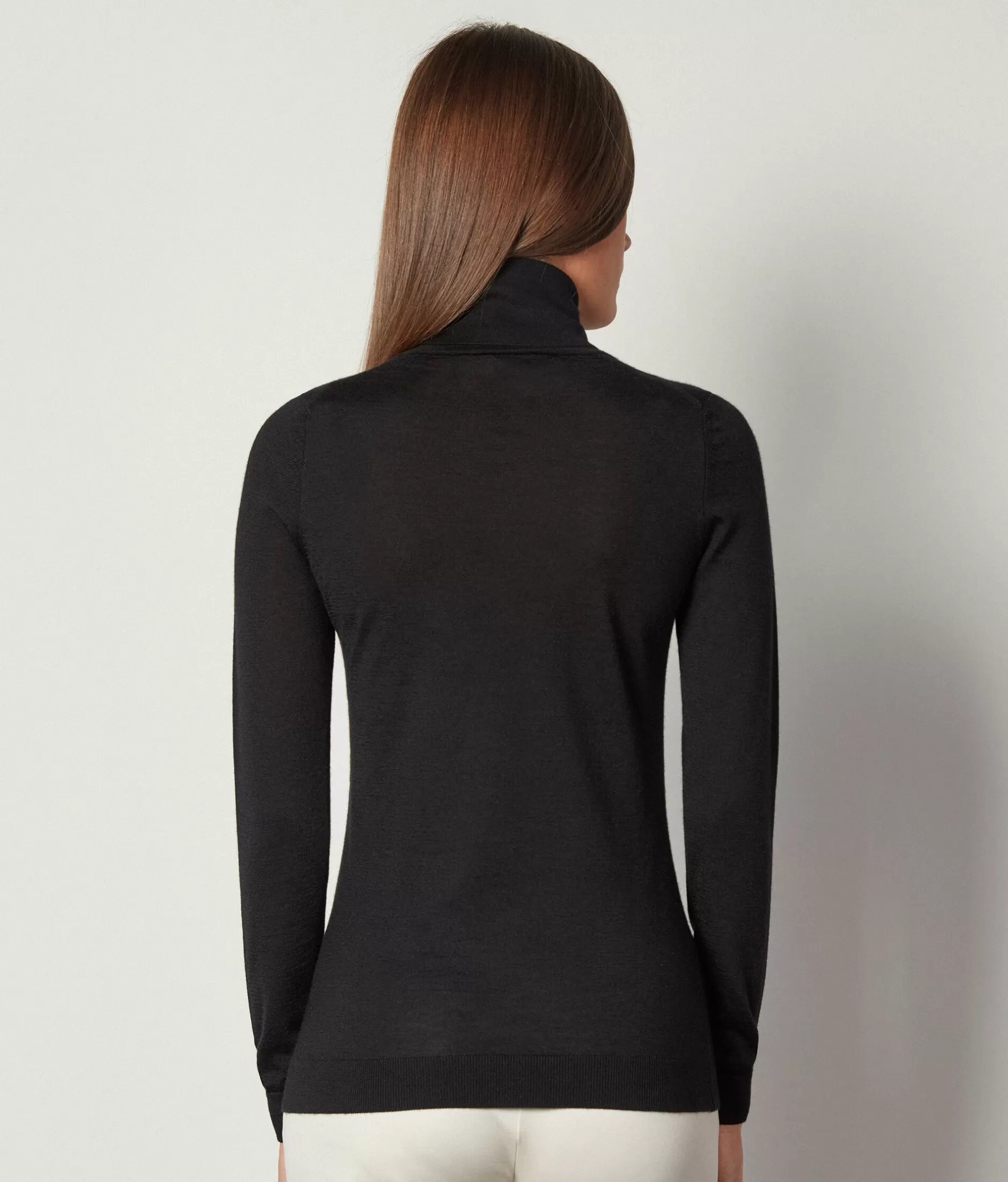Falconeri Maglione Dolcevita in Cashmere Ultrafine - Nero Elegante (Mod. 9107) Lavorato a Maglia Fitta per Comfort Invernale