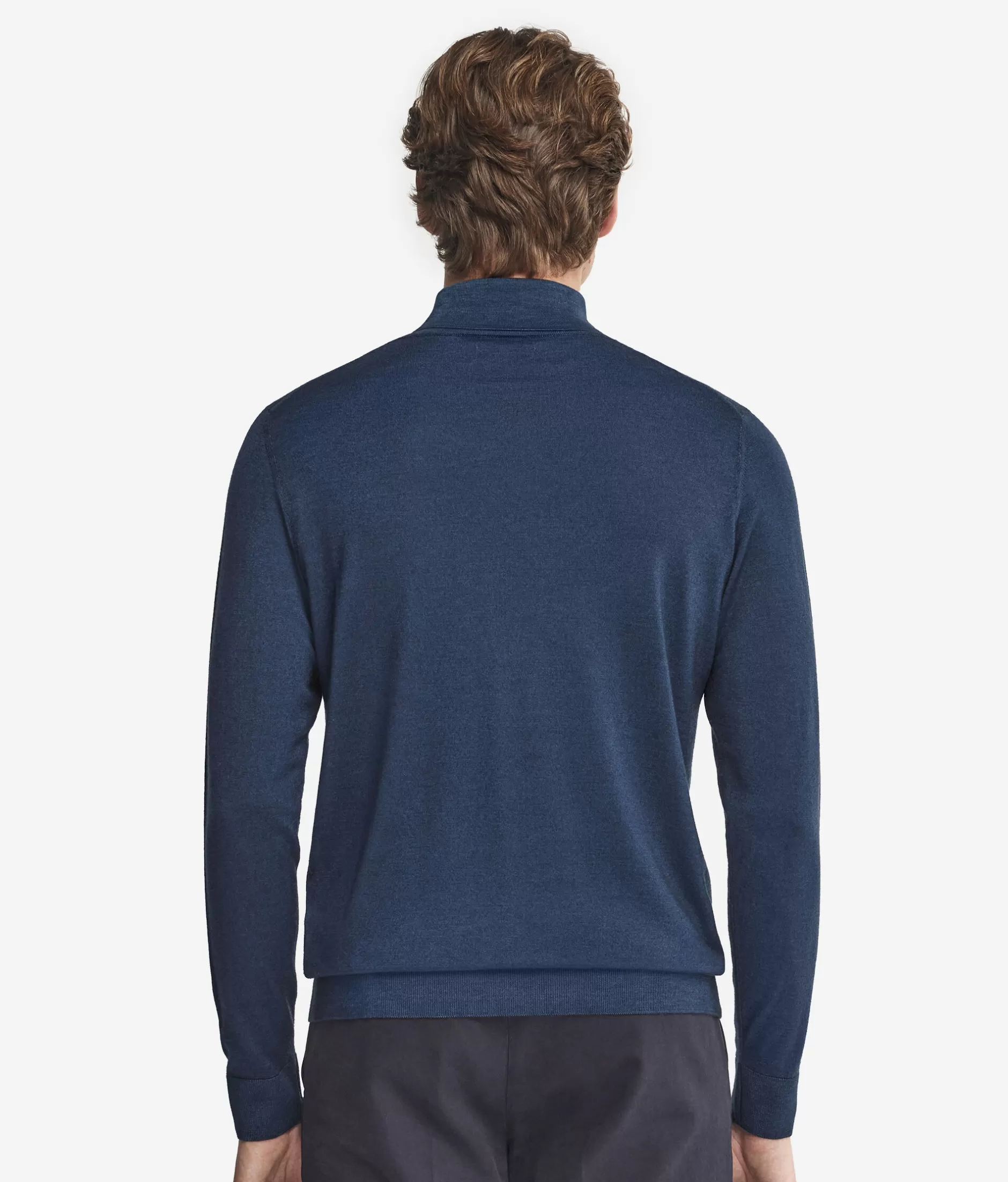 Falconeri Maglione Dolcevita Cashmere Ultrafine - Blu Crepuscolo Tinto a Mano, Morbido ed Elegante