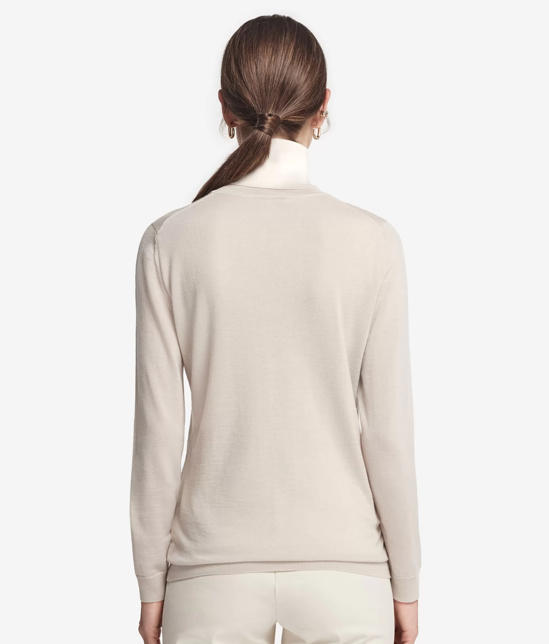 Maglione Dolcevita Falconeri in Cashmere Superlavorato - Collezione Autunno Avorio Albastro [Mod. 8644] | Tessuto Nobile con Collo Alto | Confezione Regalo Elegante