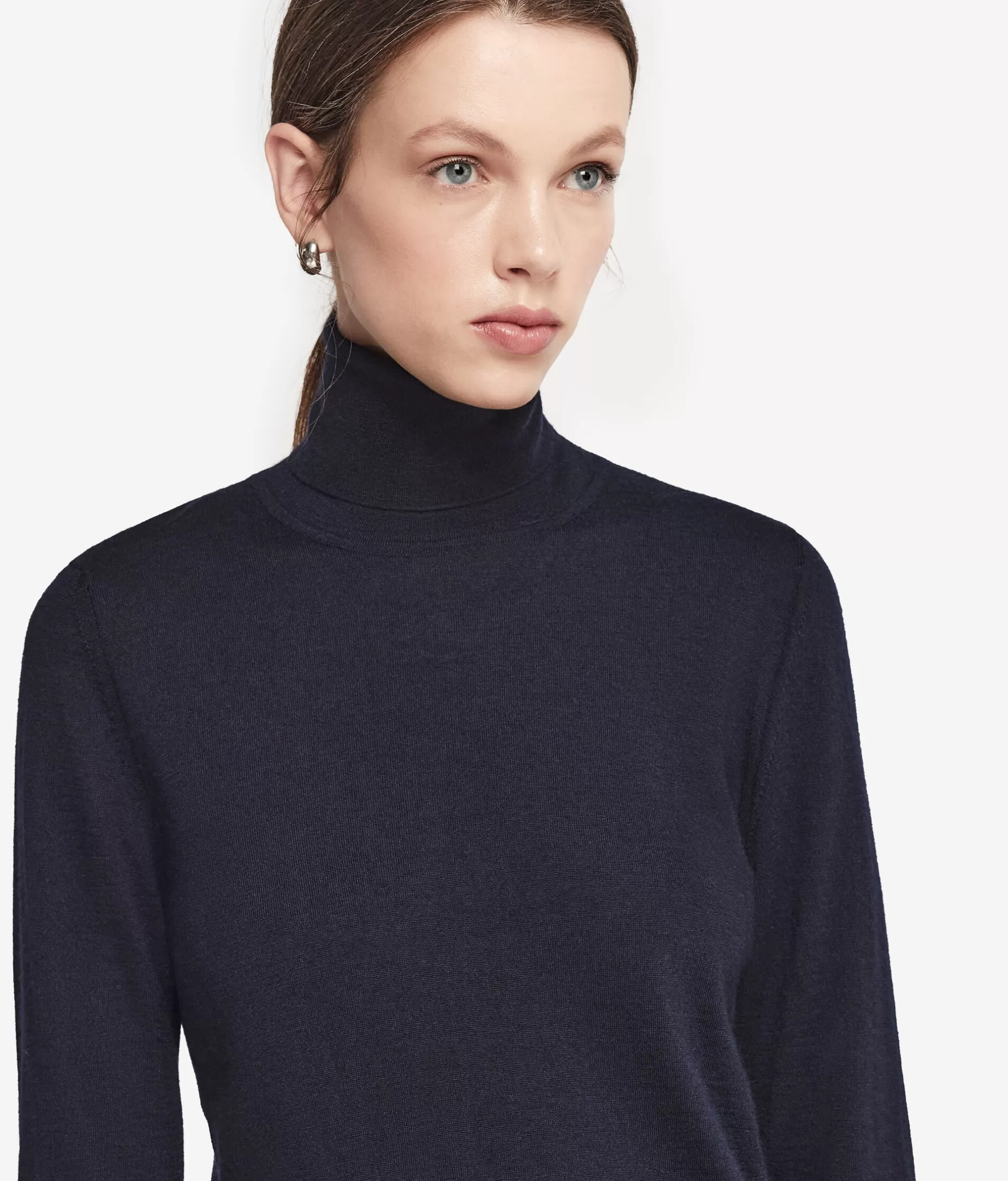 Falconeri Dolcevita in Cashmere Superfine - Blu Navy Classico, Morbido Confortevole per Autunno/Inverno