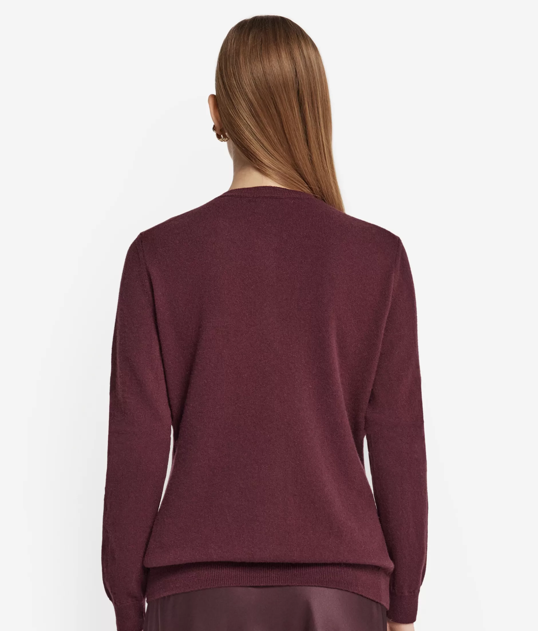Falconeri Cardigan in Cashmere Super Morbido - Collo Tondo Borgogna Rubino, Modello 9100
