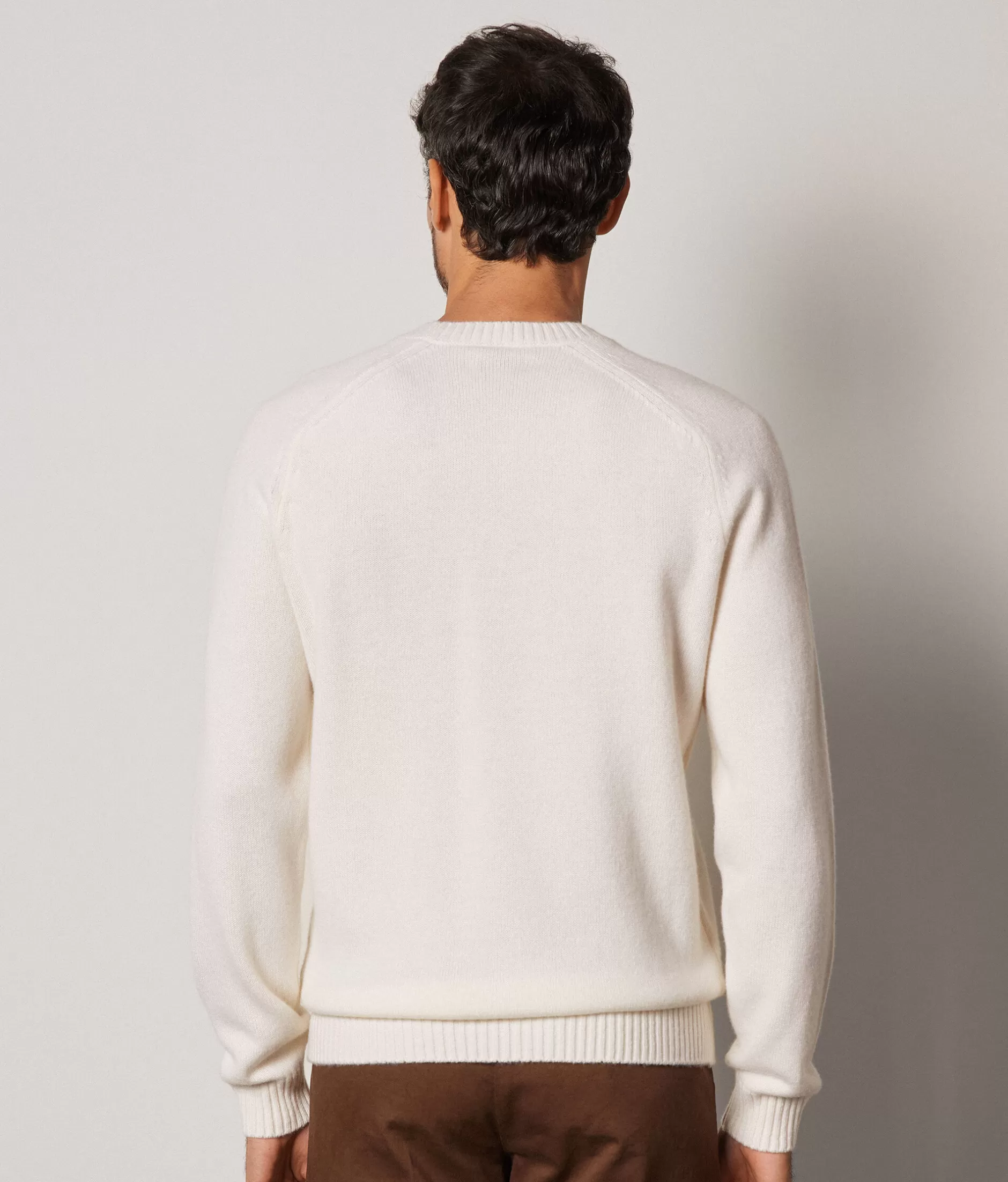 Falconeri Maglino Comodo in Cashmere Extra Morbido, Colore Bianco Latte - Design Classico a Mezza Zip, Confezione Elegante per Regalo 

（：，