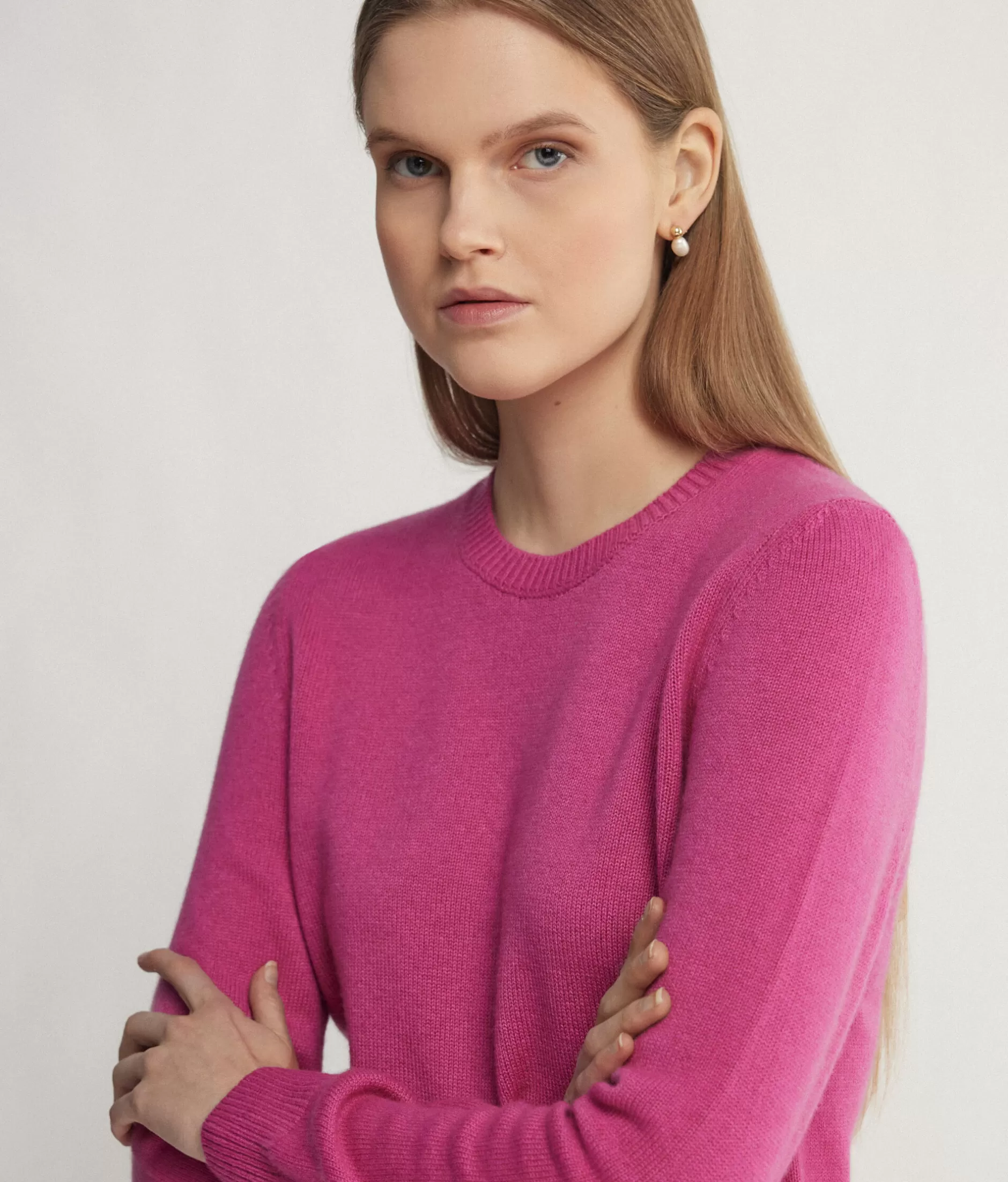 Falconeri Maglione a Girocollo in Cashmere Ipersoft - Tinto in Confezione Rosa Incantato | Offerta Lampo Esclusiva