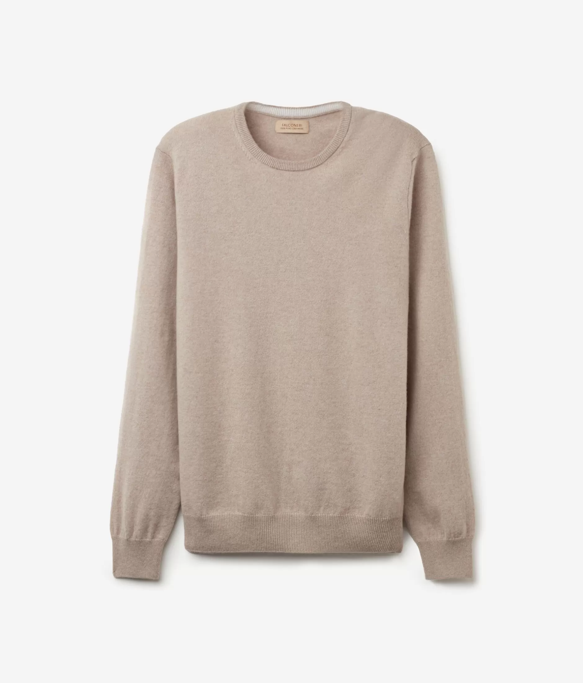 Maglione Falconeri in Cashmere Extra Morbido - Beige Sabbia con Collo Alto, Modello Autunno 2023 - Intramontabile e Confortevole