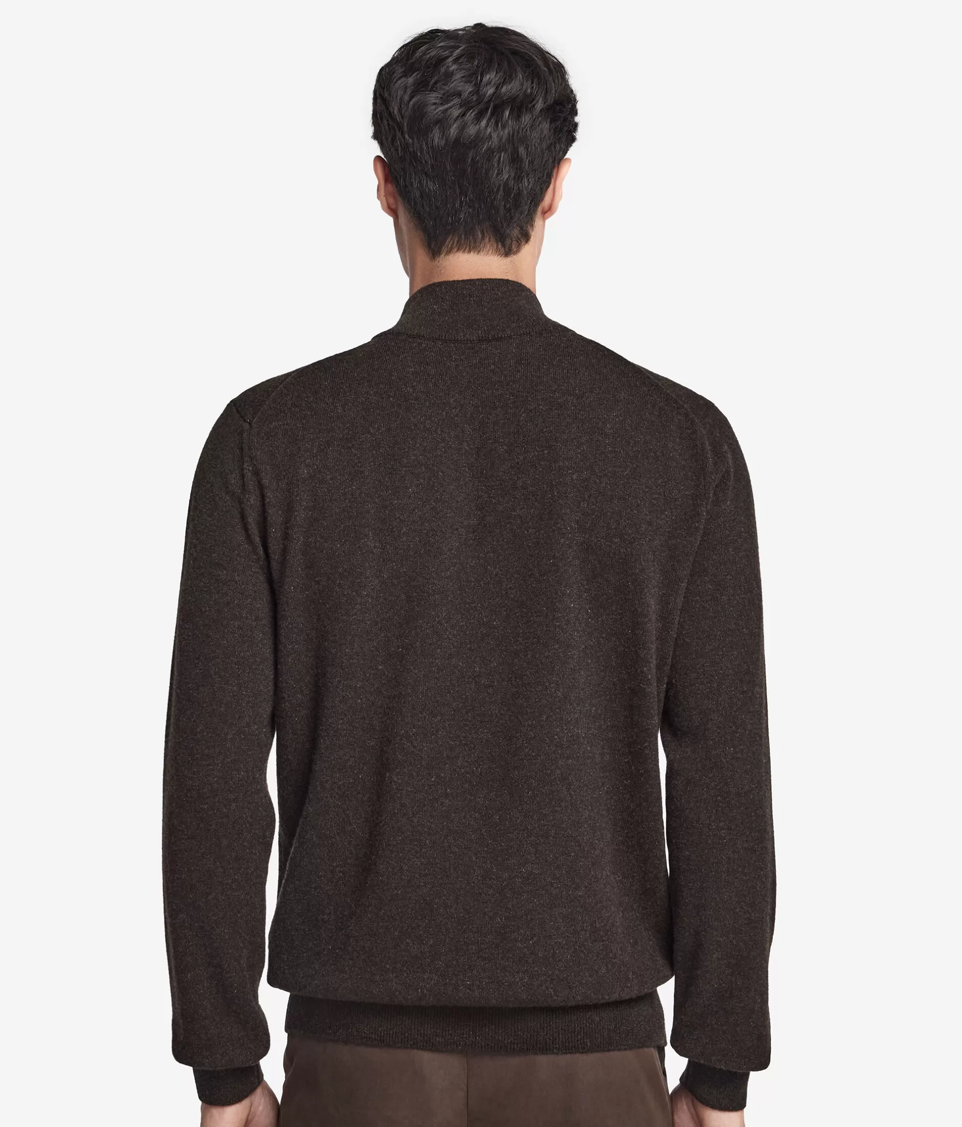 Offerta imperdibile: Maglione Falconeri Collo Alto con Mezza Cerniera in Cashmere Ultra Morbido - Tonalità Cioccolato Fondente (Mod. 9063)