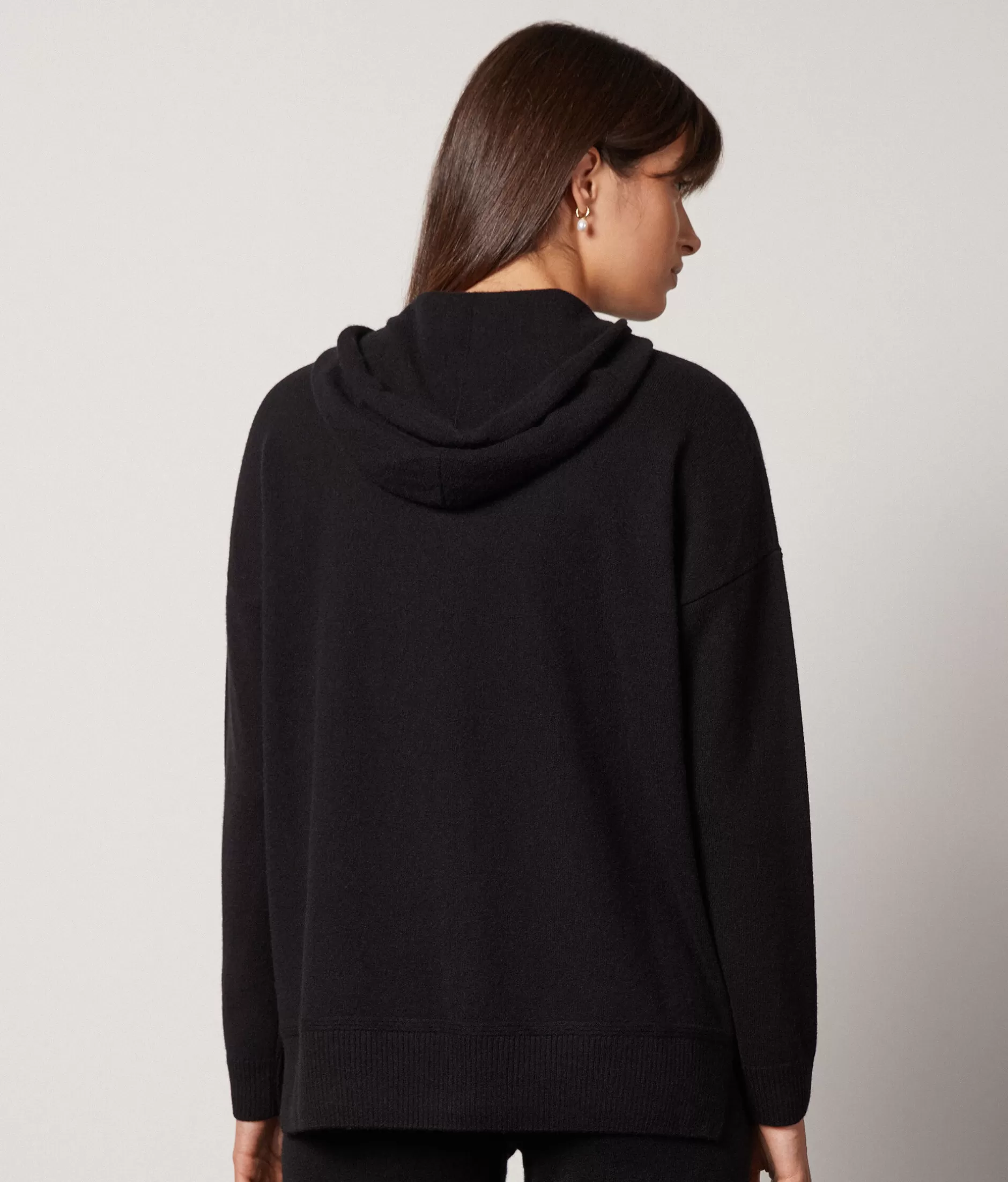 Falconeri Felpa con Cappuccio Cashmere Ultra Morbido - Nero Assoluto, Lusso Avvolgente e Comfort Premium