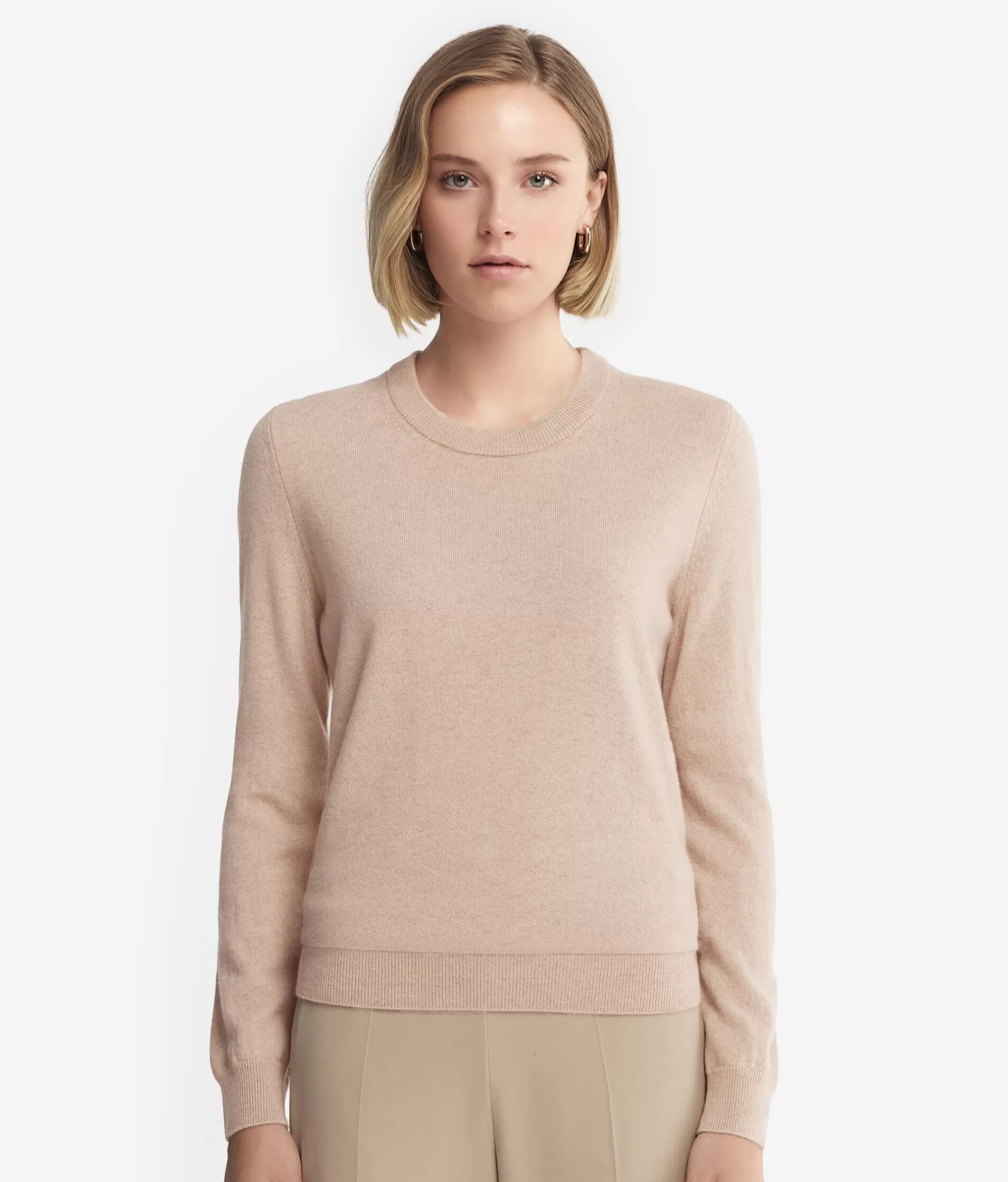 Falconeri Maglione in Cashmere Ipermorbido con Scollo Tondo - Morbidezza Invernale Vaniglia Chiaro