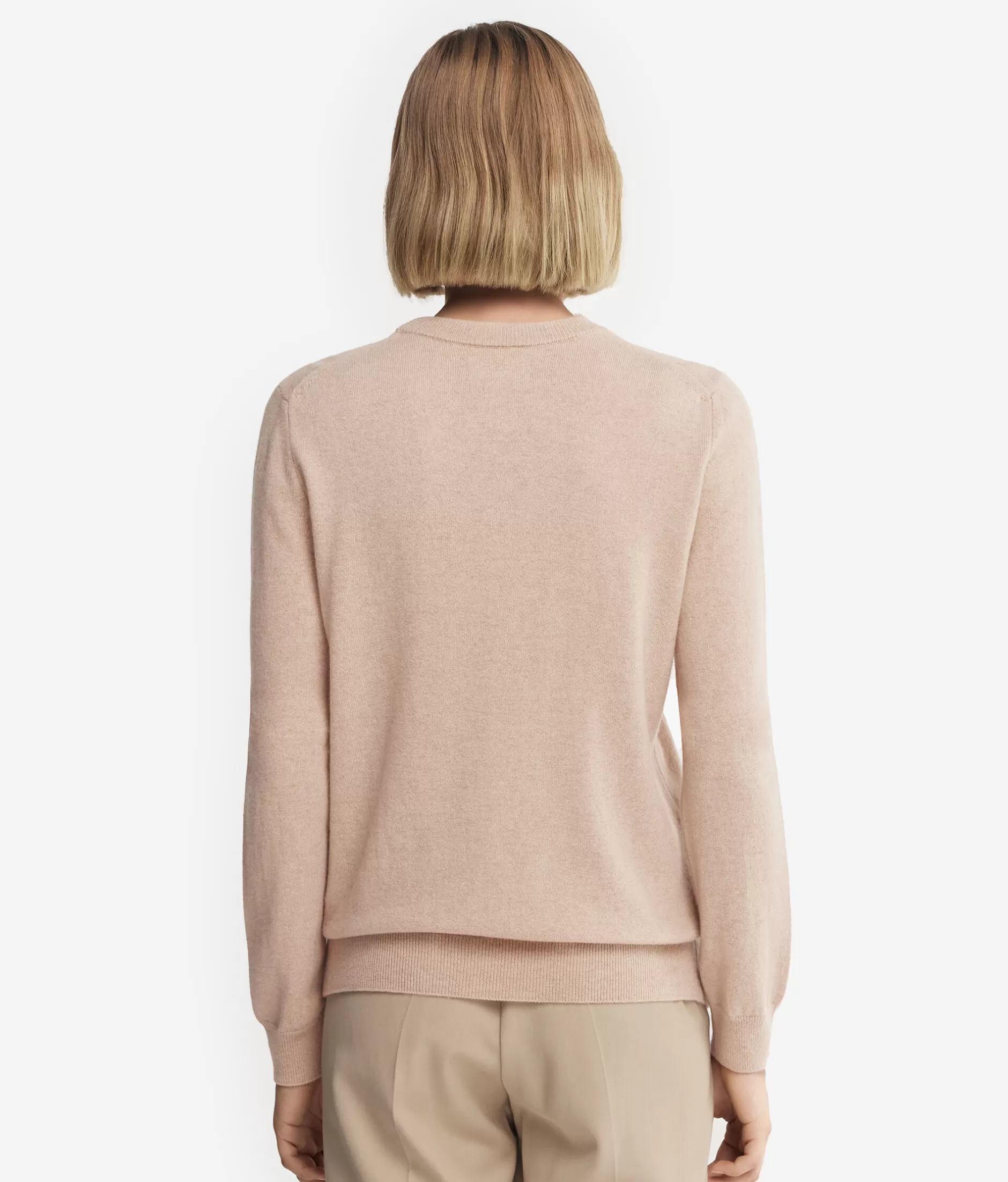 Falconeri Maglione in Cashmere Ipermorbido con Scollo Tondo - Morbidezza Invernale Vaniglia Chiaro