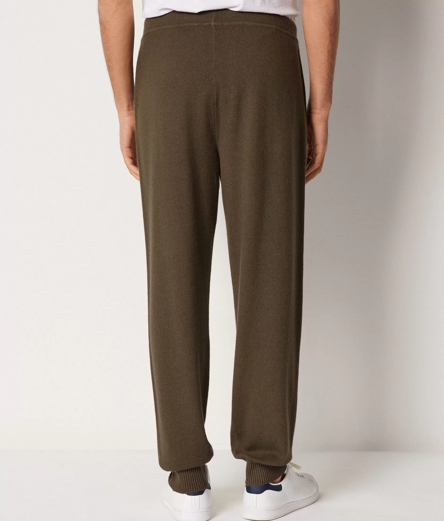 Falconeri Pantaloni Cashmere Lavaggio Garza Verde Oliva - Morbidezza Extra in Offerta Limitata
