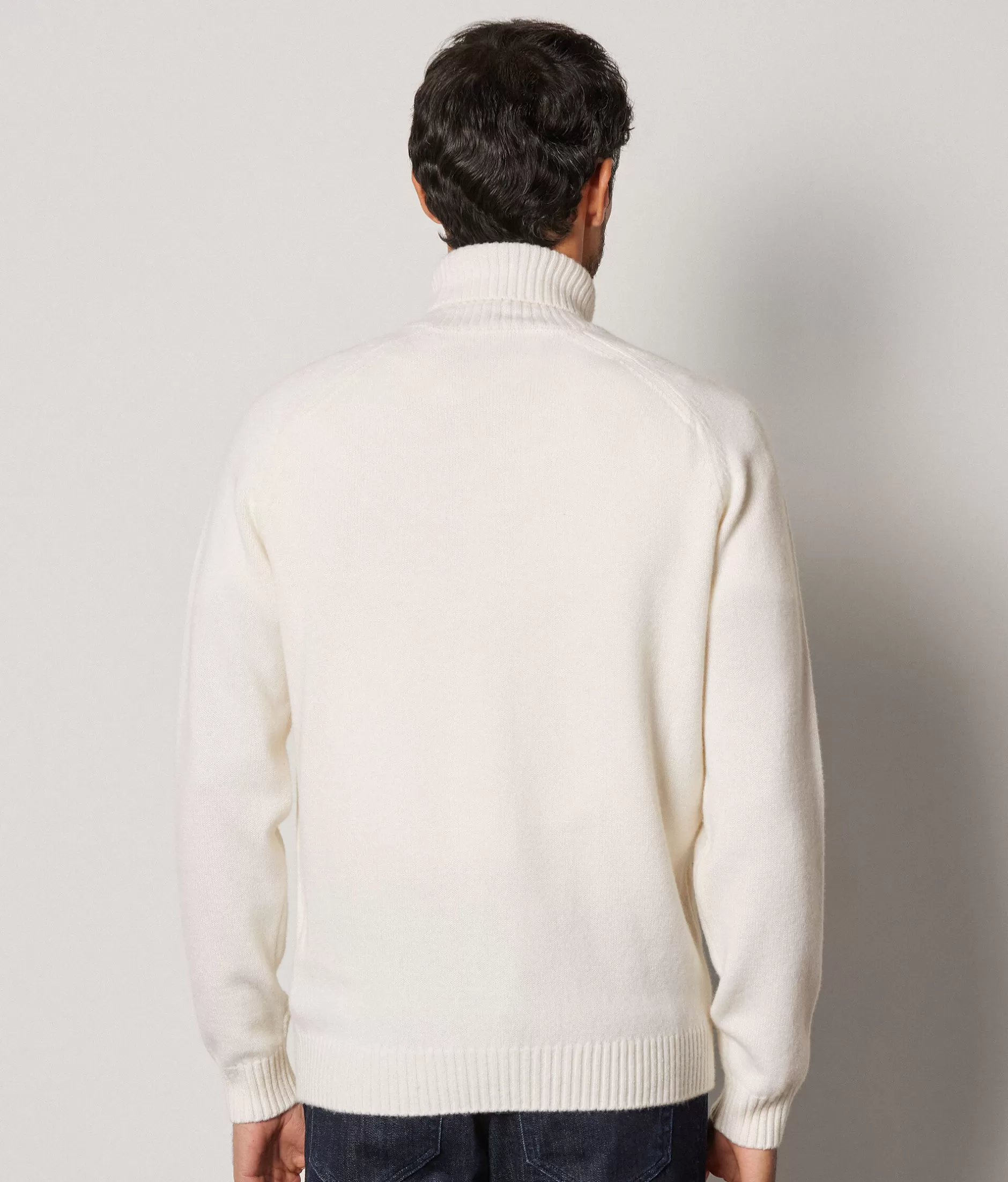 Falconeri Maglione Dolcevita Invernale - Cashmere Ipermorbido Bianco Latte, Collo Alto Confortevole, Tessuto Pregiato per Stagione Fredda