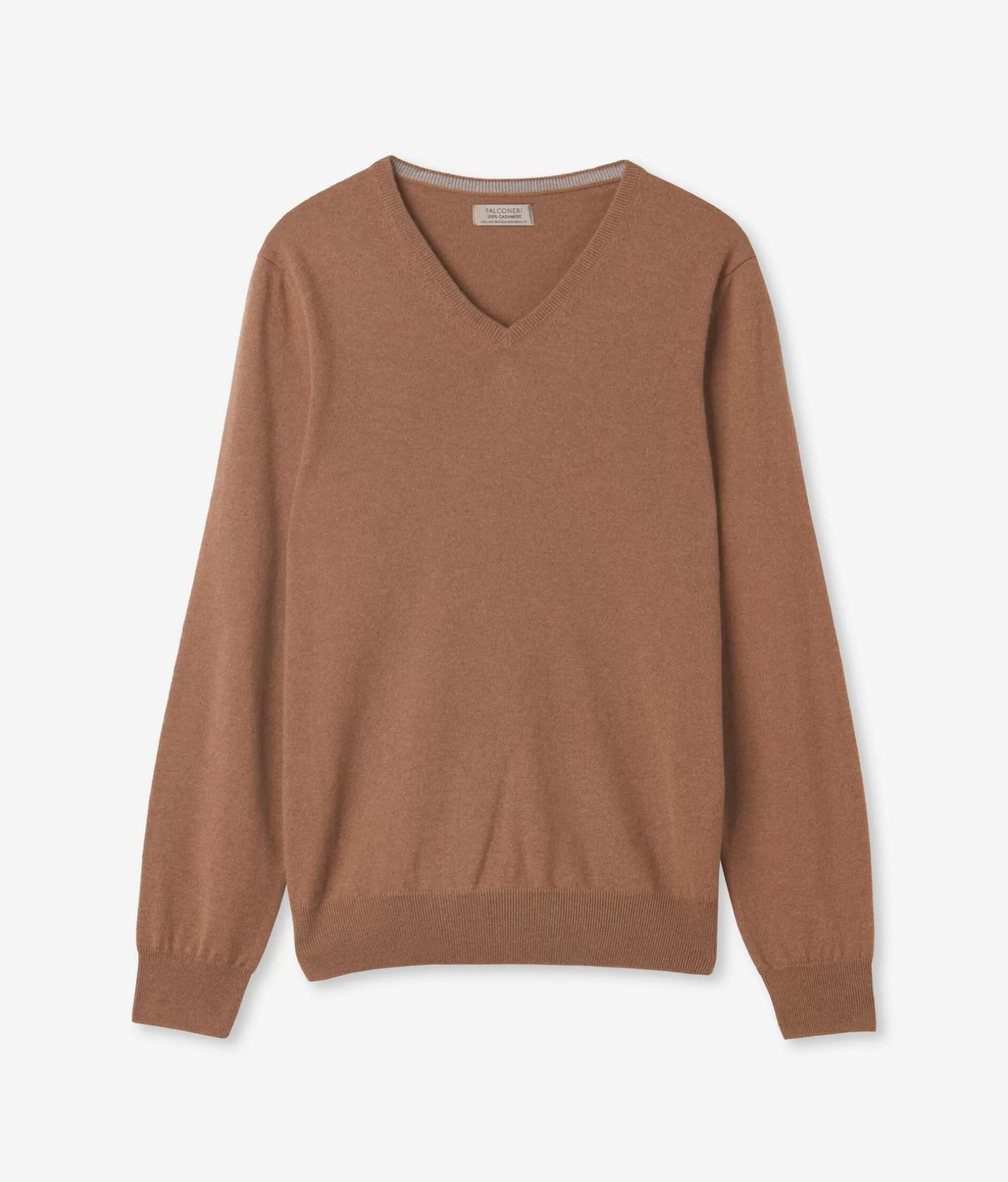 Falconeri Maglione Scoop Neck in Puro Cashmere - Morbidezza Impeccabile, Collezione Autunno/Inverno 2023 - Disponibile in Marrone Sabbia e Cammello