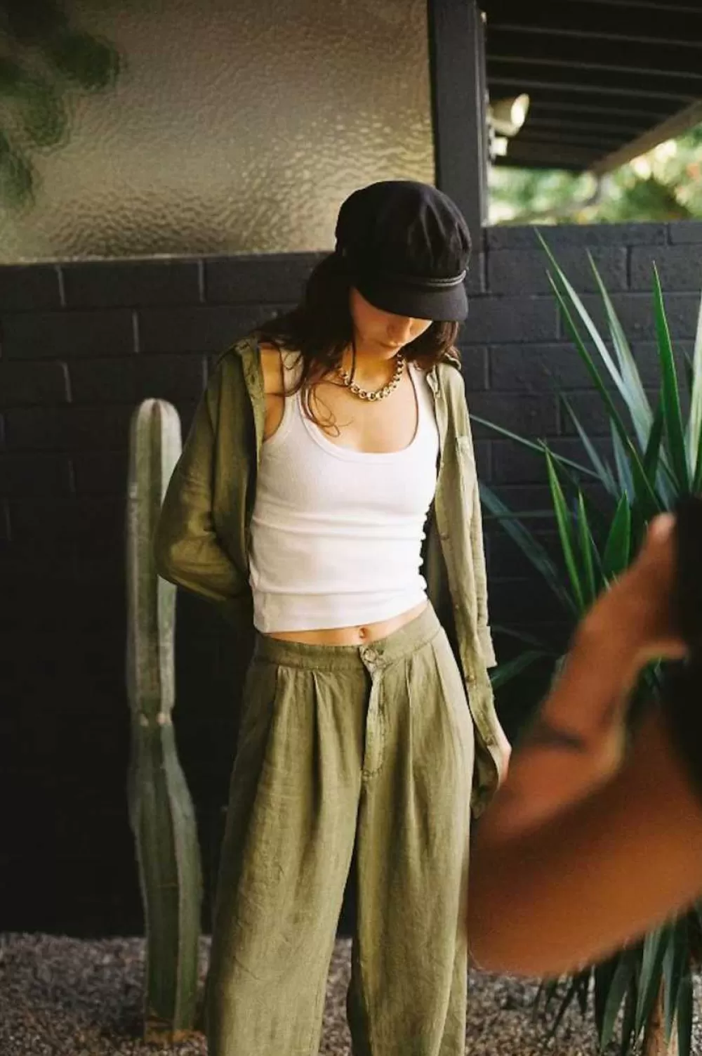 Brixton Pantalone Vintage in Mistolino Confortevole - Modello GambaLarga per Donna con Tocco Retrò, Ideale per Stagione Primavera/Estate 

（：