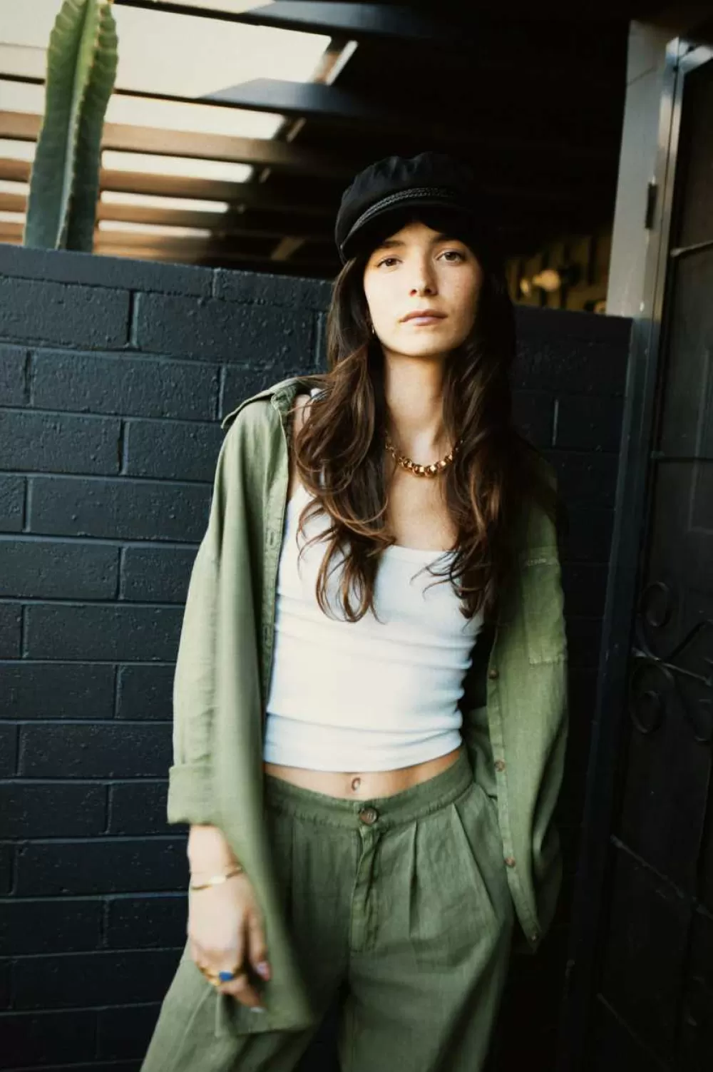 Abito Camiceria in Lino Vintage Brixton con Maniche Lunghe^Abiti Donna Eleganti e Top Confortevoli | Tessuto Naturale