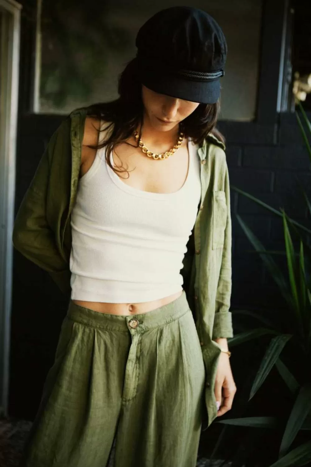 Abito Camiceria in Lino Vintage Brixton con Maniche Lunghe^Abiti Donna Eleganti e Top Confortevoli | Tessuto Naturale