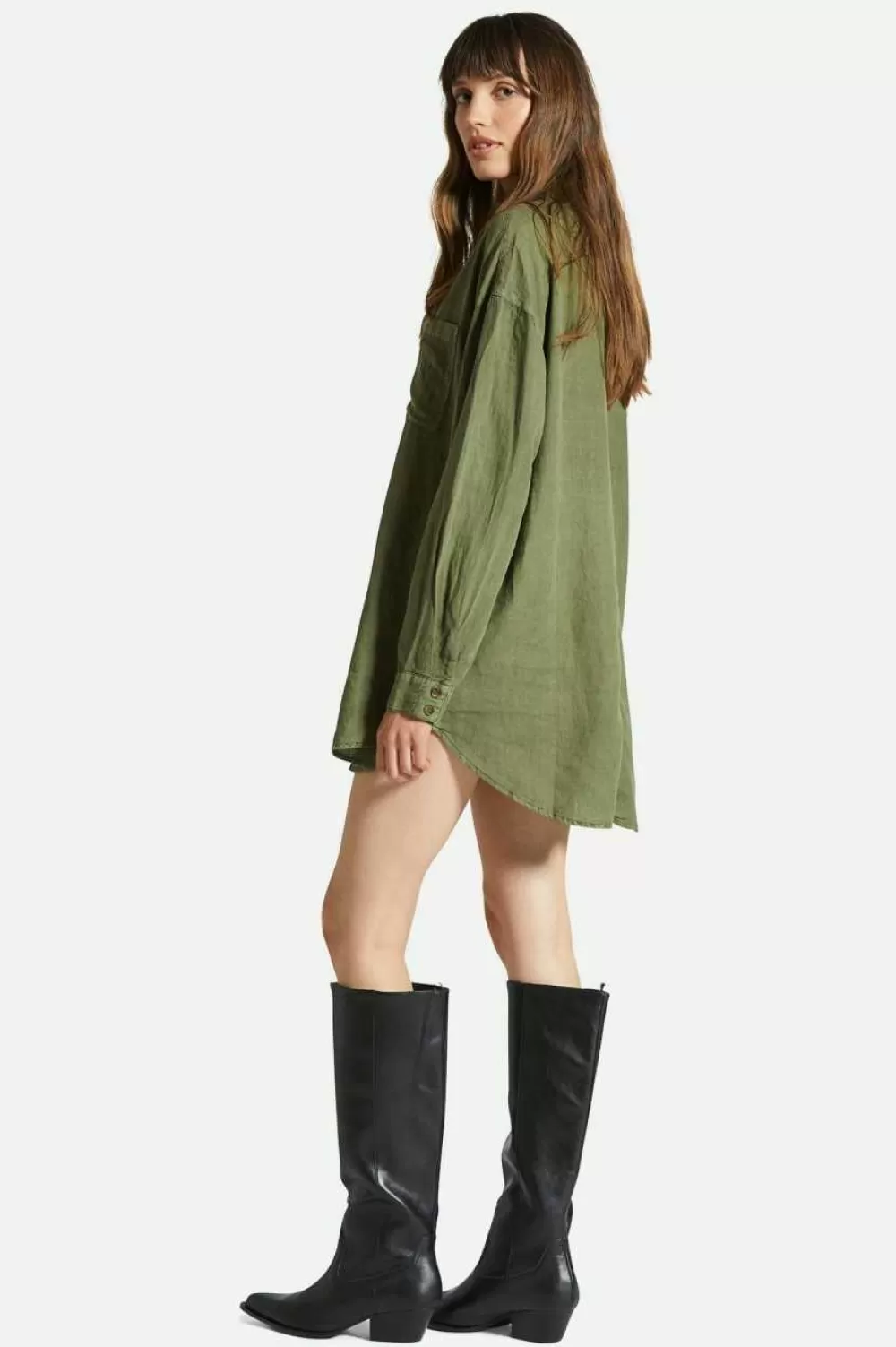 Abito Camiceria in Lino Vintage Brixton con Maniche Lunghe^Abiti Donna Eleganti e Top Confortevoli | Tessuto Naturale