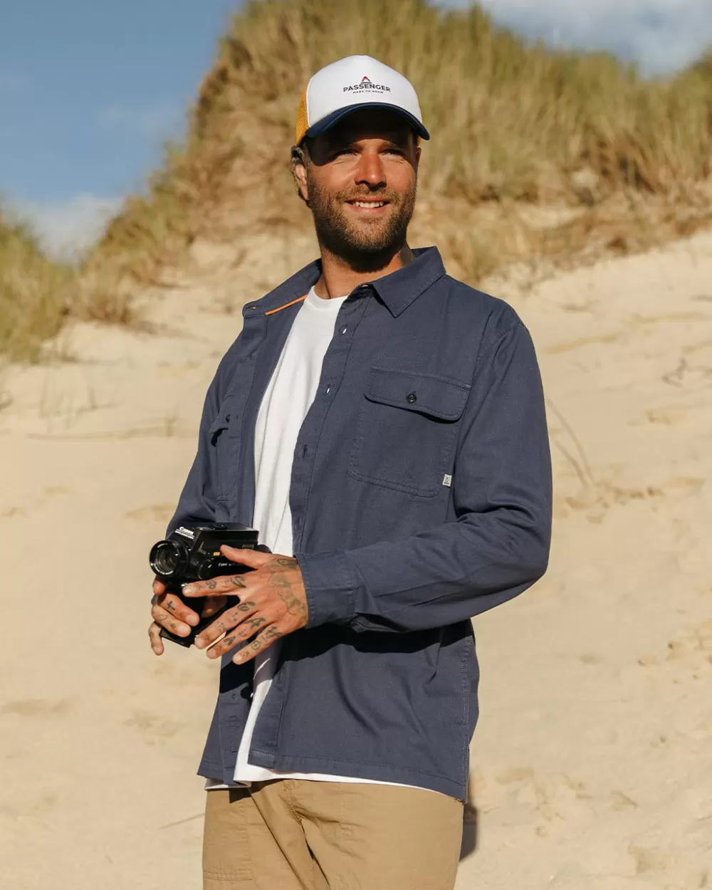 Vision Passenger Camicia Uomo in Cotone Biologico Sostenibile – Confortevole e Eco-Friendly