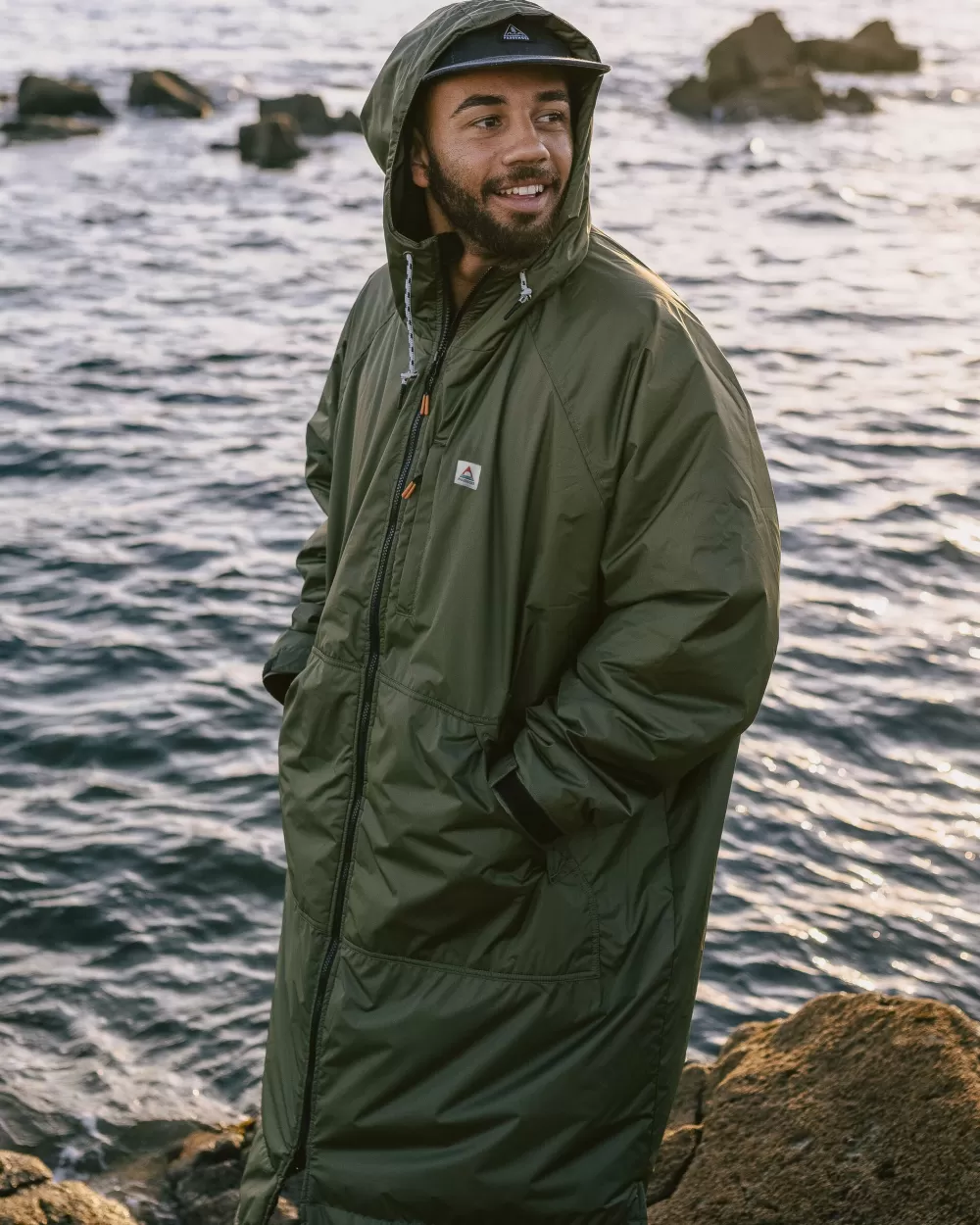 Floris van Bommel Waves - Accappatoio Termico Donna con Pile Riciclato, Rivestimento Sherpa Morbido per Spiaggia e Sport