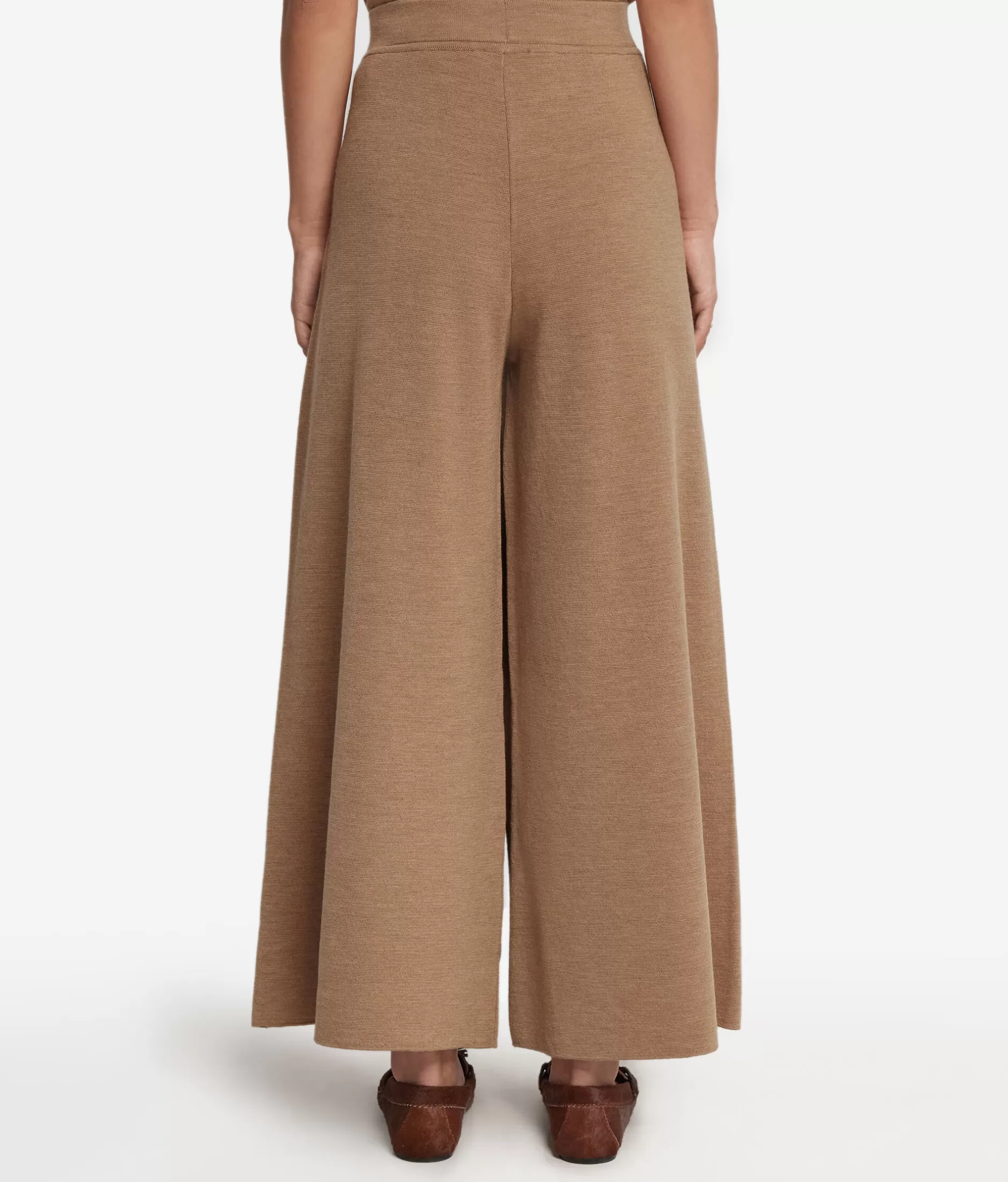 Falconeri Pantaloni Comodi a Gamba Larga in Lana Naturale - Modello 8685 Color Terra