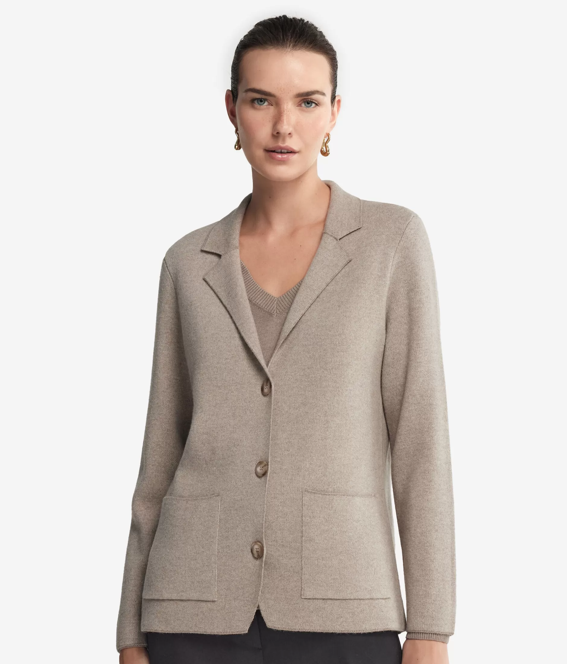 Giacca Classica in Tweed di Lana Falconeri - Grigio Pietra Scuro, Edizione Outlet