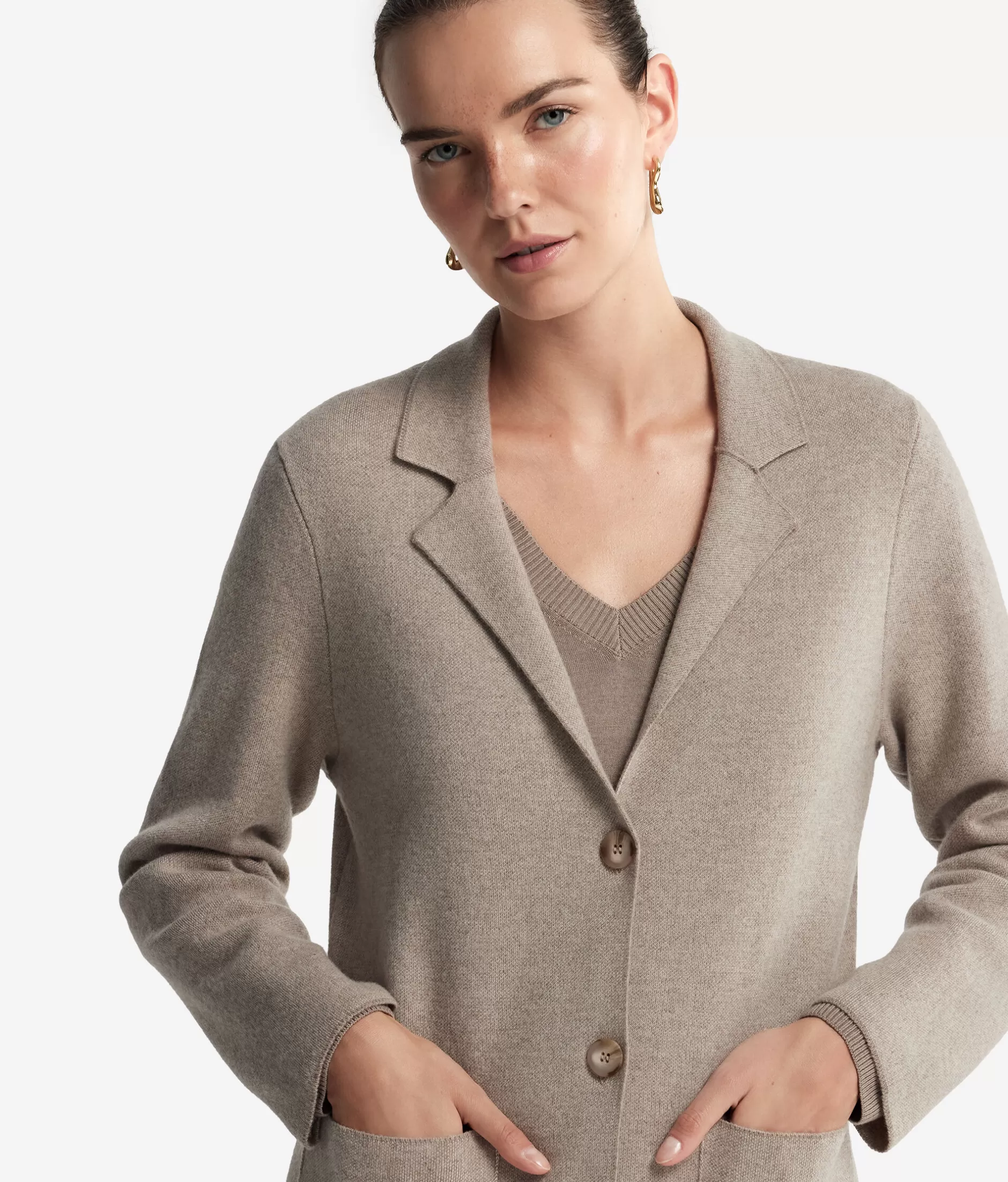 Giacca Classica in Tweed di Lana Falconeri - Grigio Pietra Scuro, Edizione Outlet